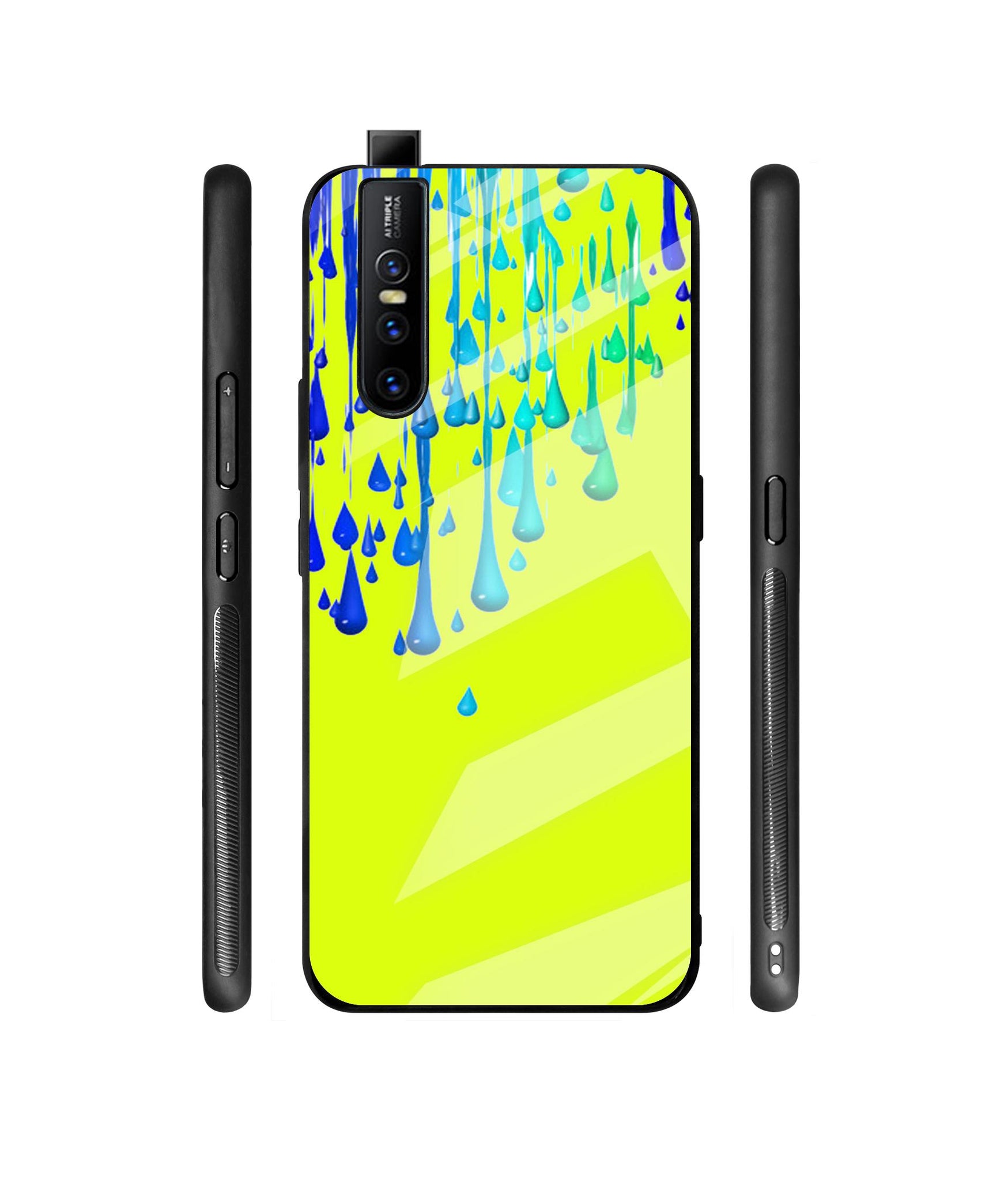 Neon Paint Designer Printed Glass Cover for Vivo V15 Pro