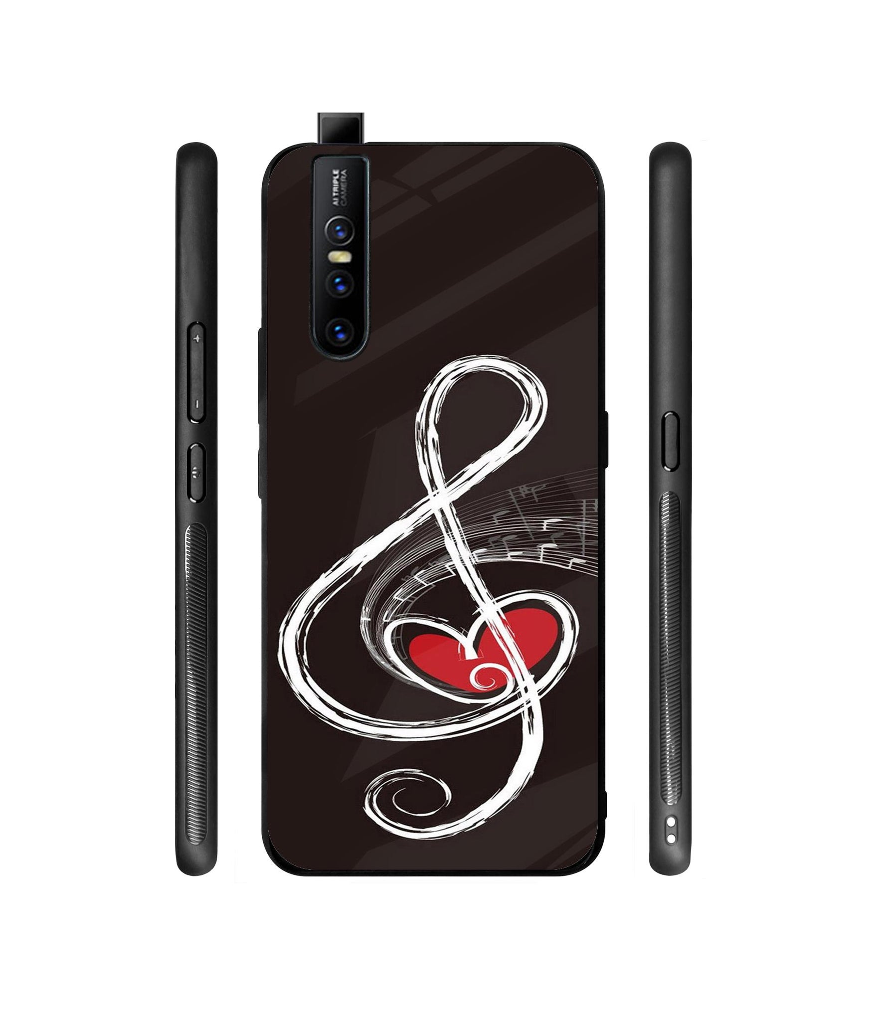 Love Note Music Designer Printed Glass Cover for Vivo V15 Pro