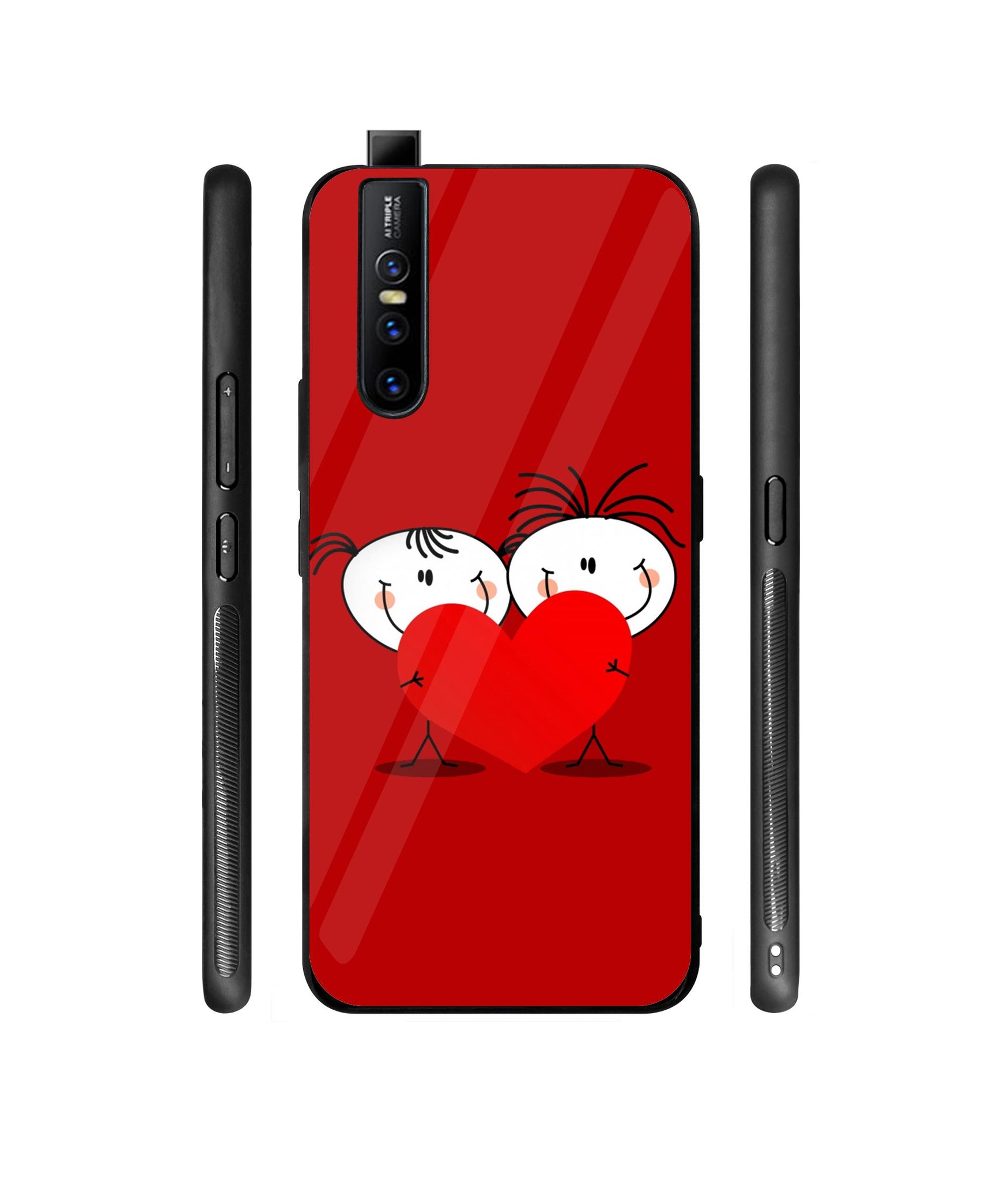 Valentines Day Designer Printed Glass Cover for Vivo V15 Pro