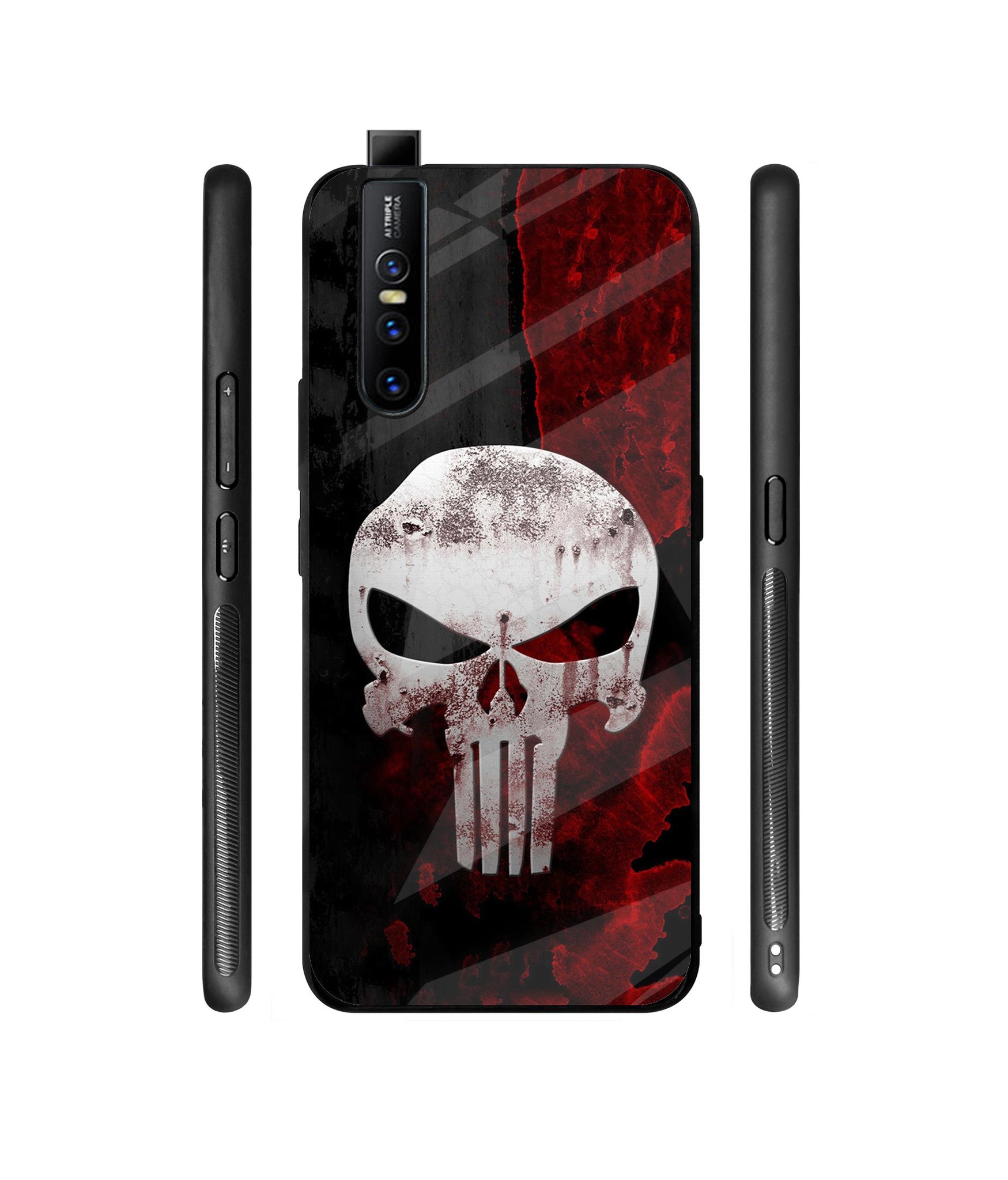 Punisher Skull Designer Printed Glass Cover for Vivo V15 Pro