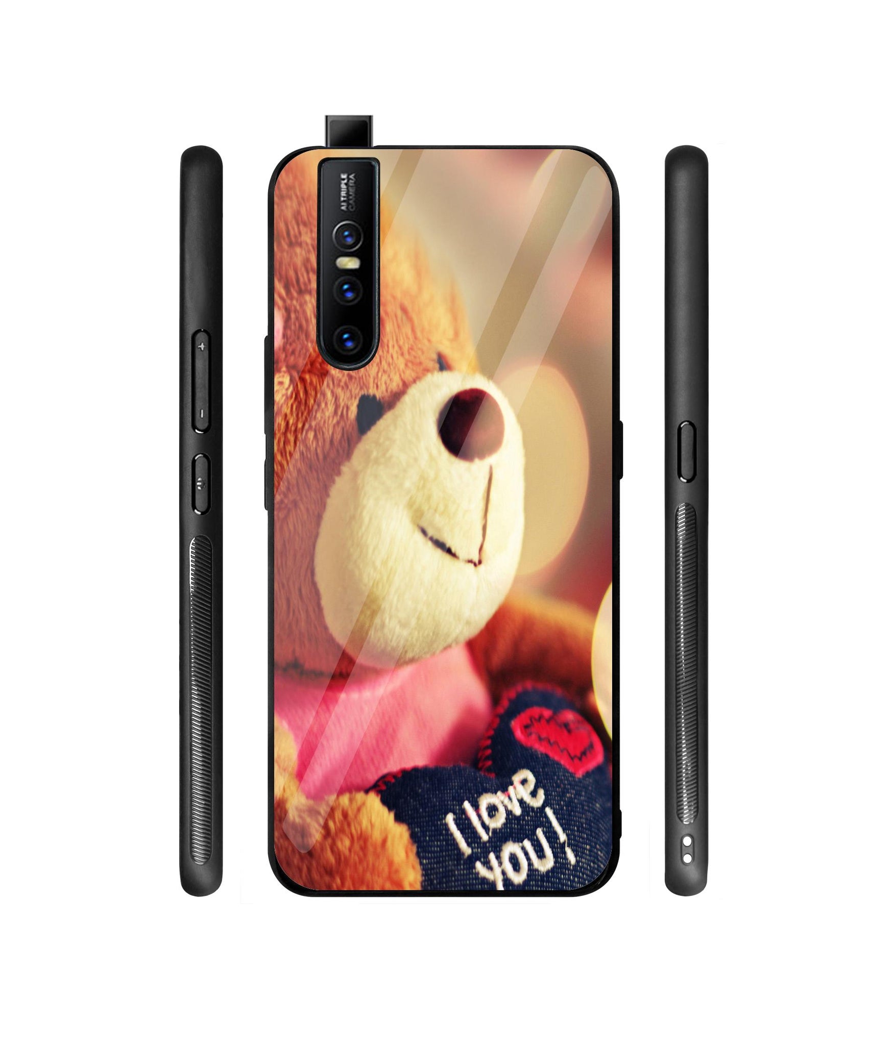 Teddy Bear Designer Printed Glass Cover for Vivo V15 Pro