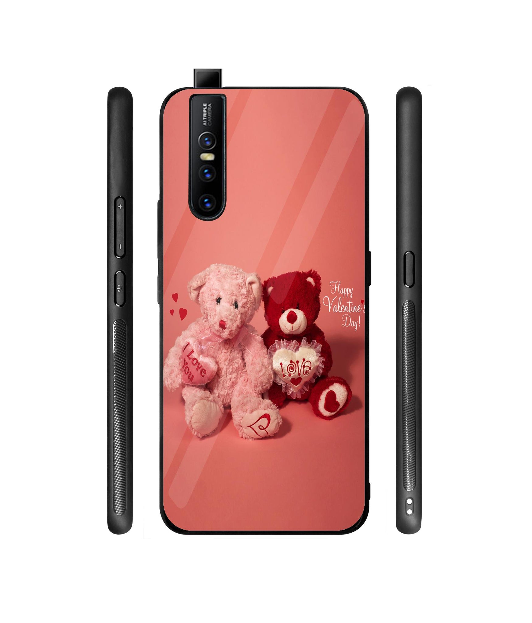 Valentine Day Designer Printed Glass Cover for Vivo V15 Pro