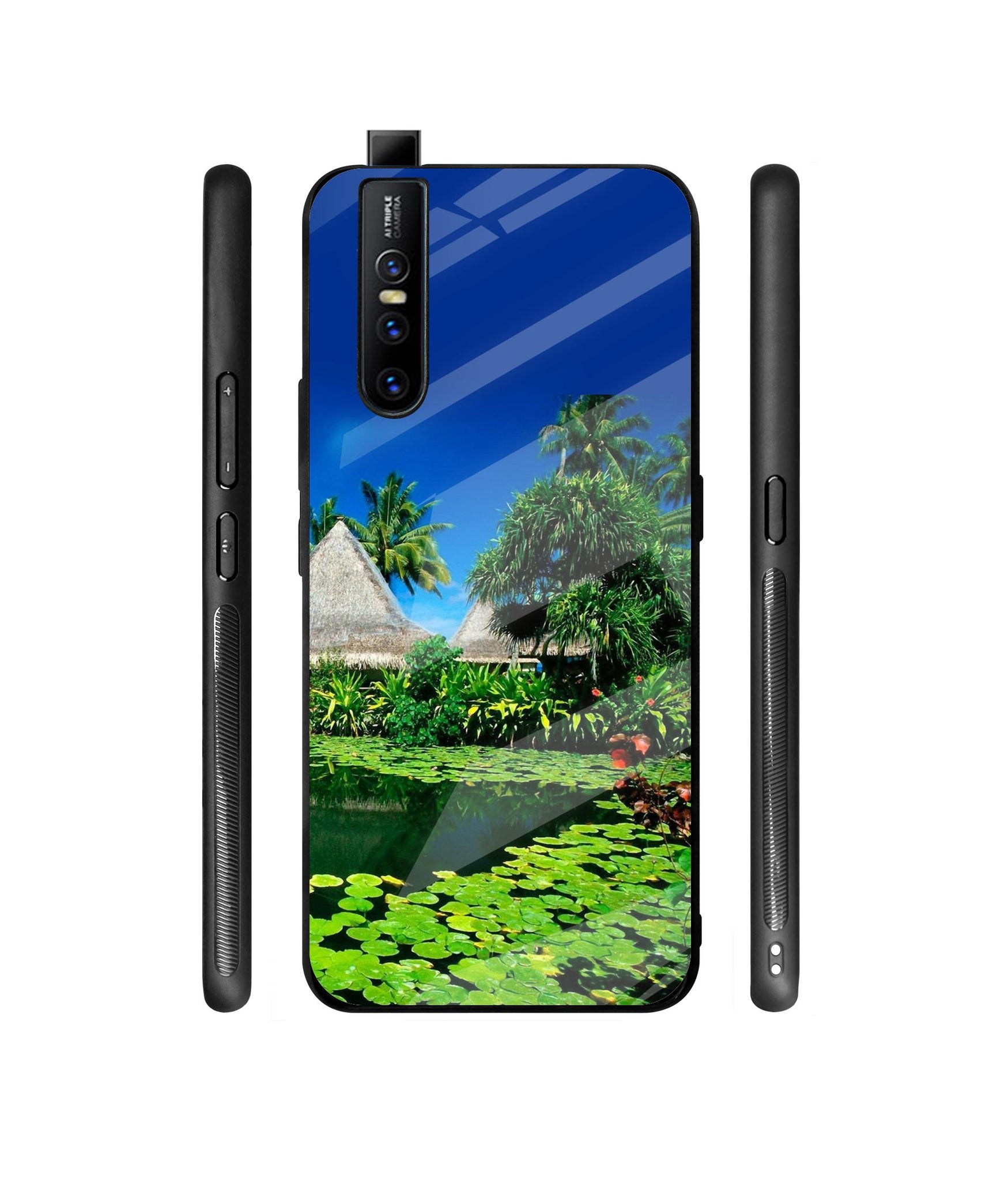 Tropics Water Designer Printed Glass Cover for Vivo V15 Pro