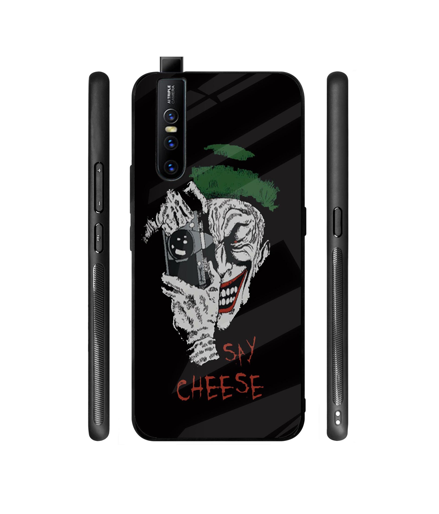 Joker Say Cheese Designer Printed Glass Cover for Vivo V15 Pro