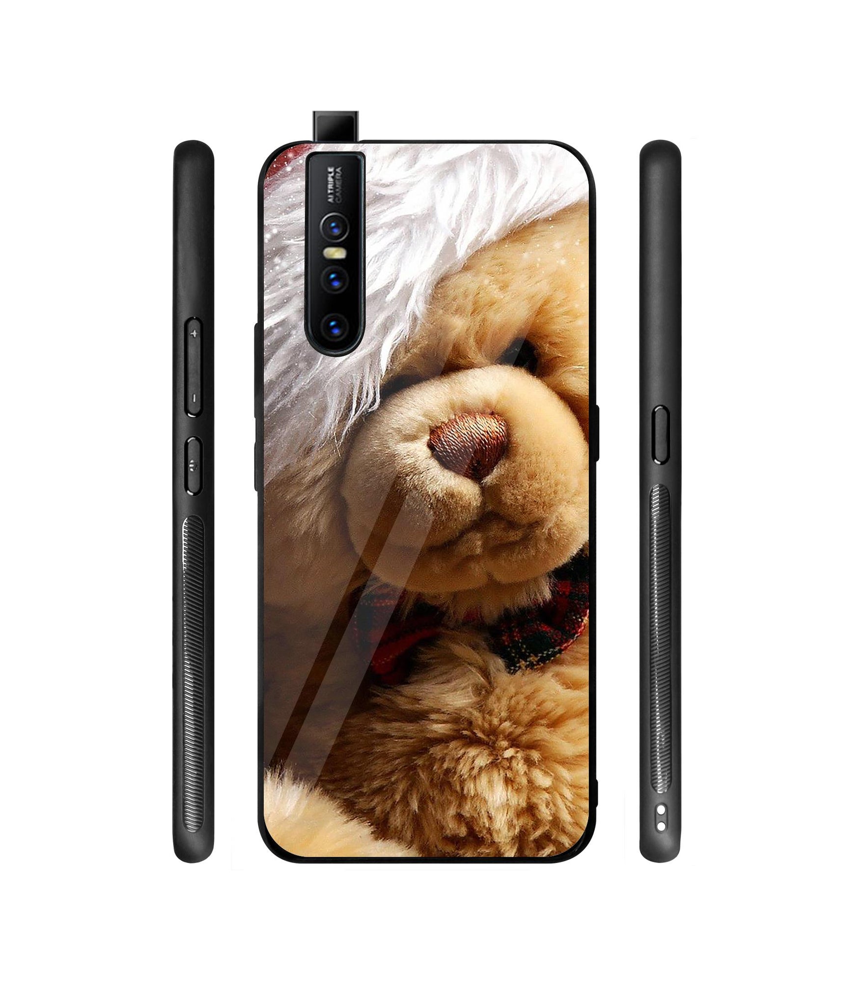 Santa Taddy Designer Printed Glass Cover for Vivo V15 Pro