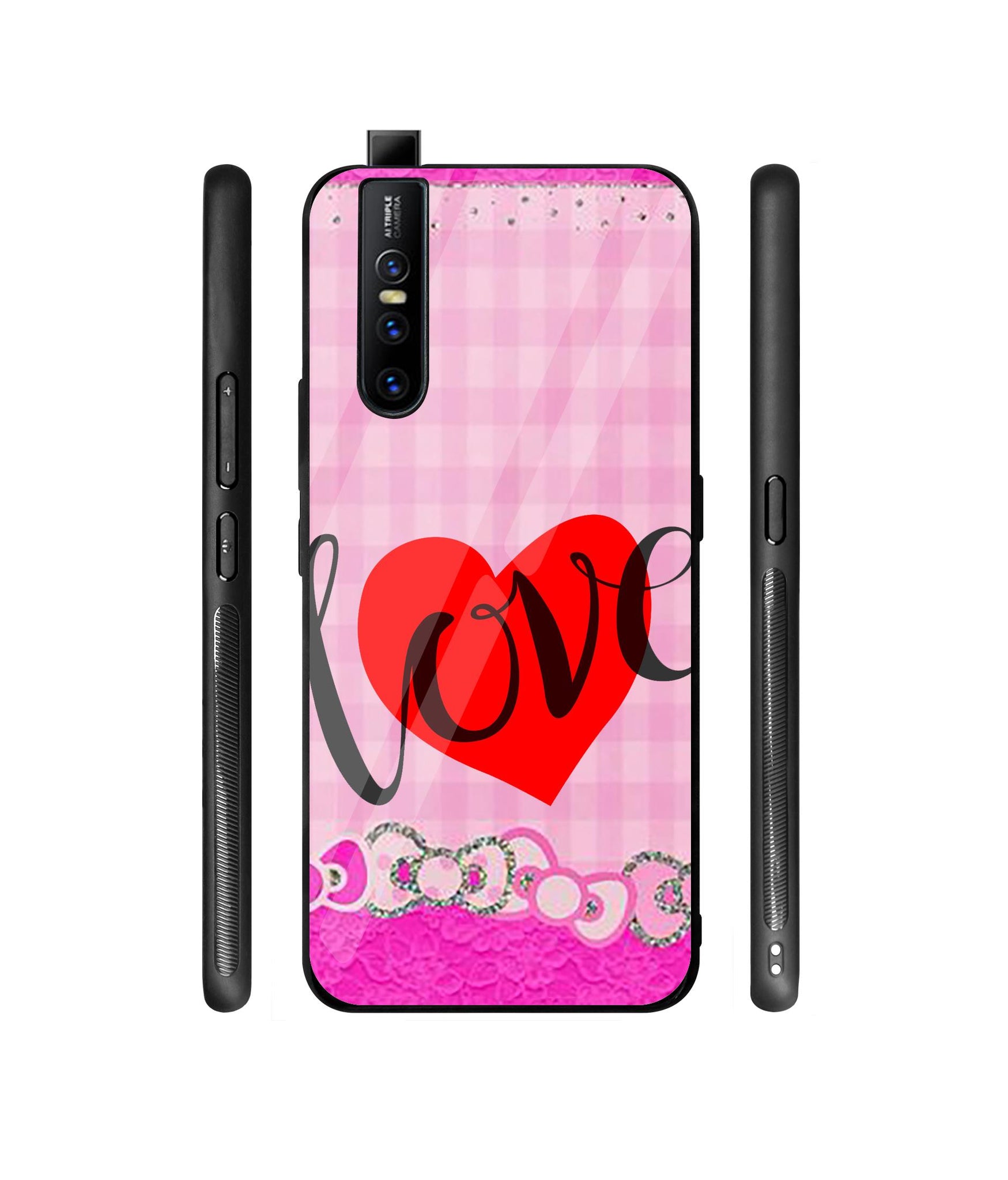 Love Print On Cloth Designer Printed Glass Cover for Vivo V15 Pro