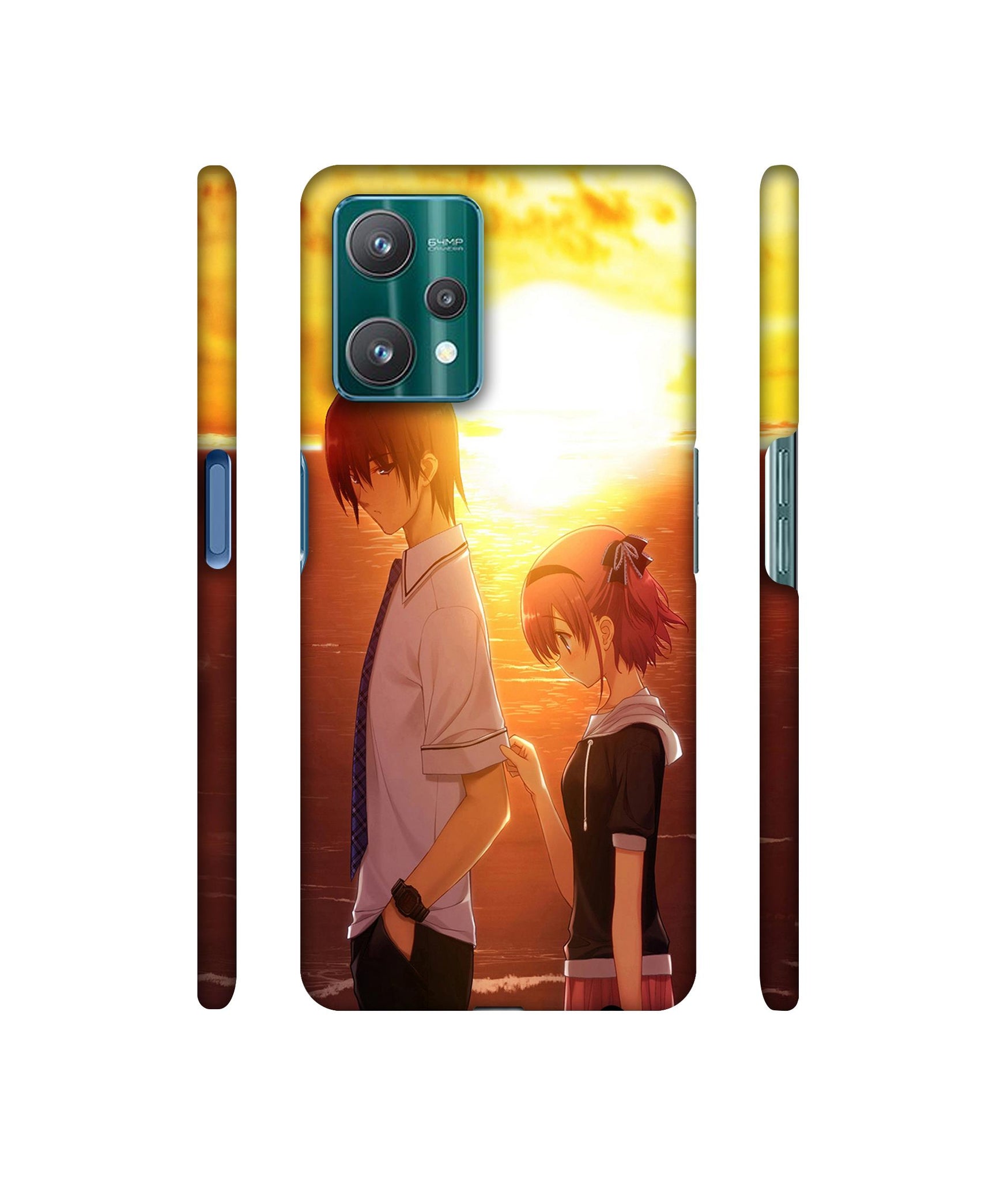 Girl Boy Sunset Sea Designer Hard Back Cover for Realme 9 Pro 5G