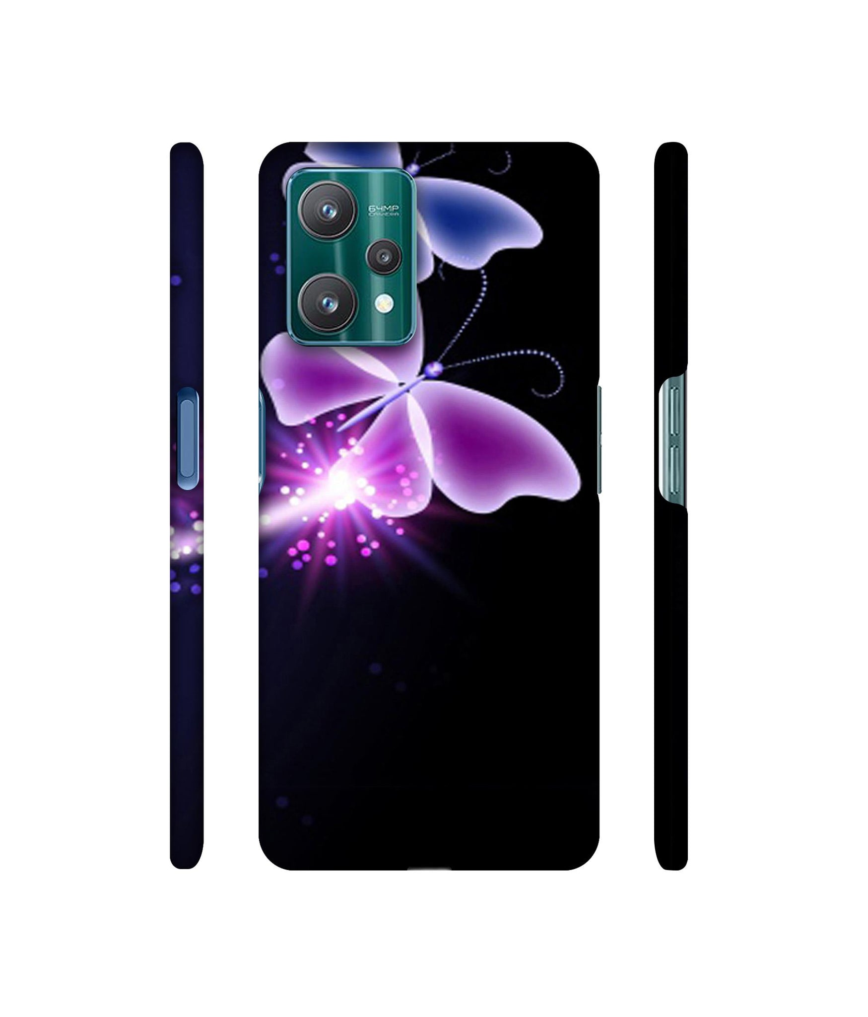 Neon Butterfly Light Abstract Shine Designer Hard Back Cover for Realme 9 Pro 5G