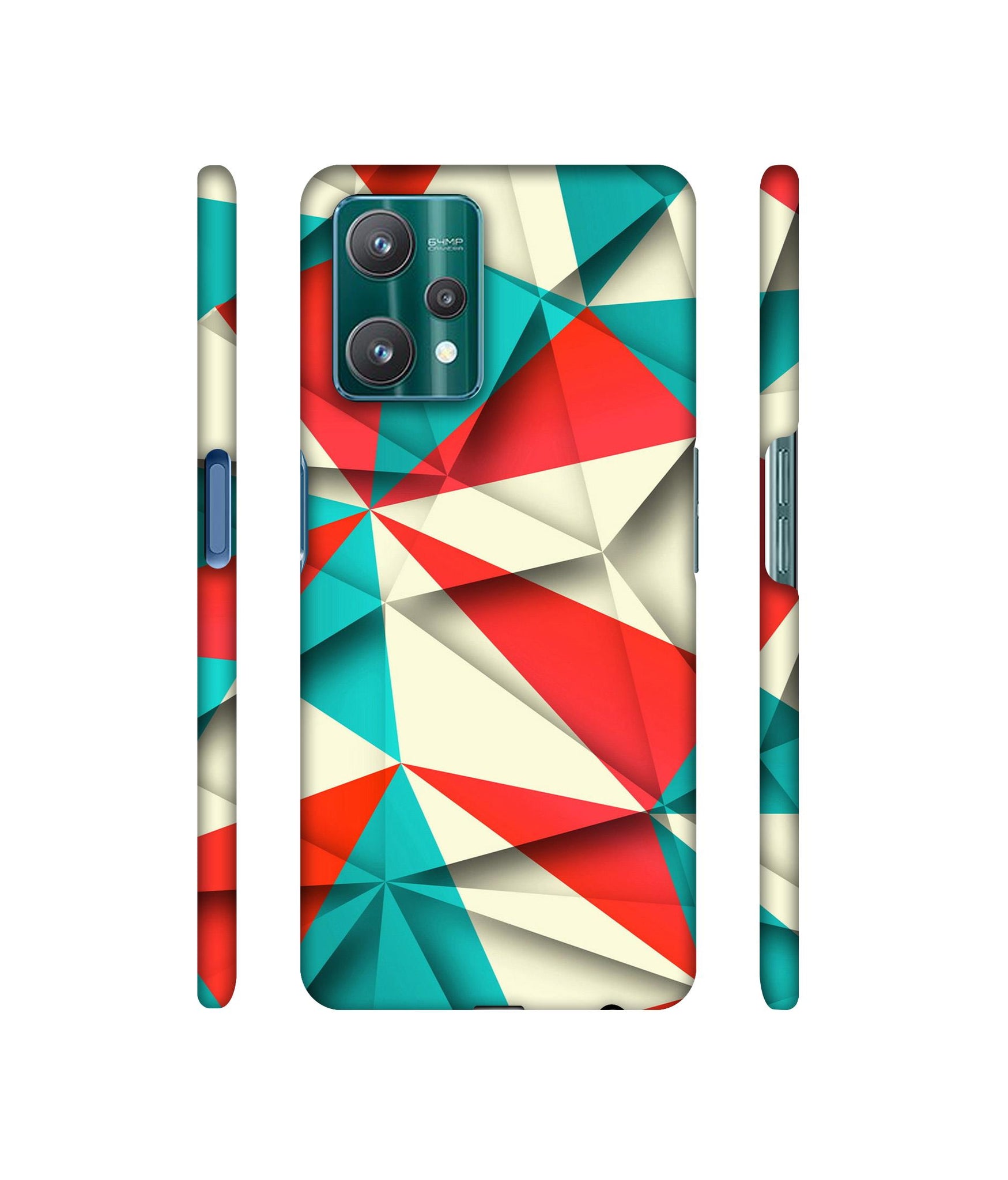 Red Blue White Pattern Designer Hard Back Cover for Realme 9 Pro 5G