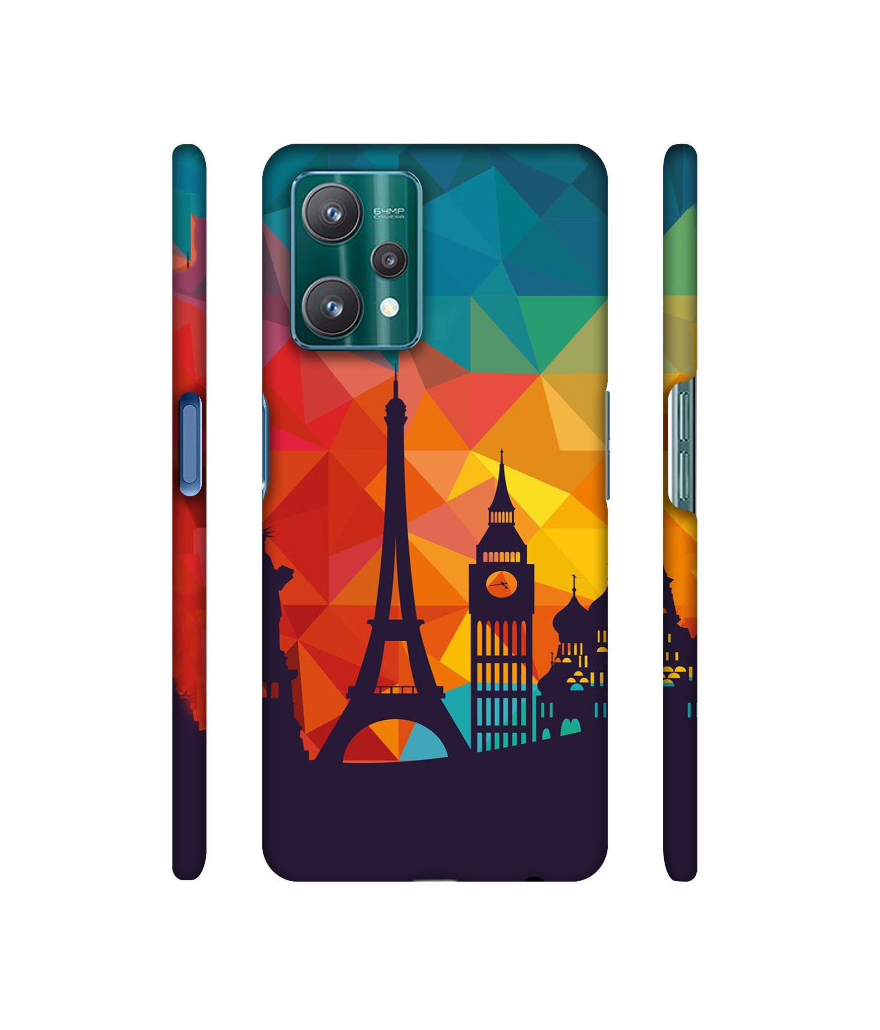 Colored Paris Designer Hard Back Cover for Realme 9 Pro 5G