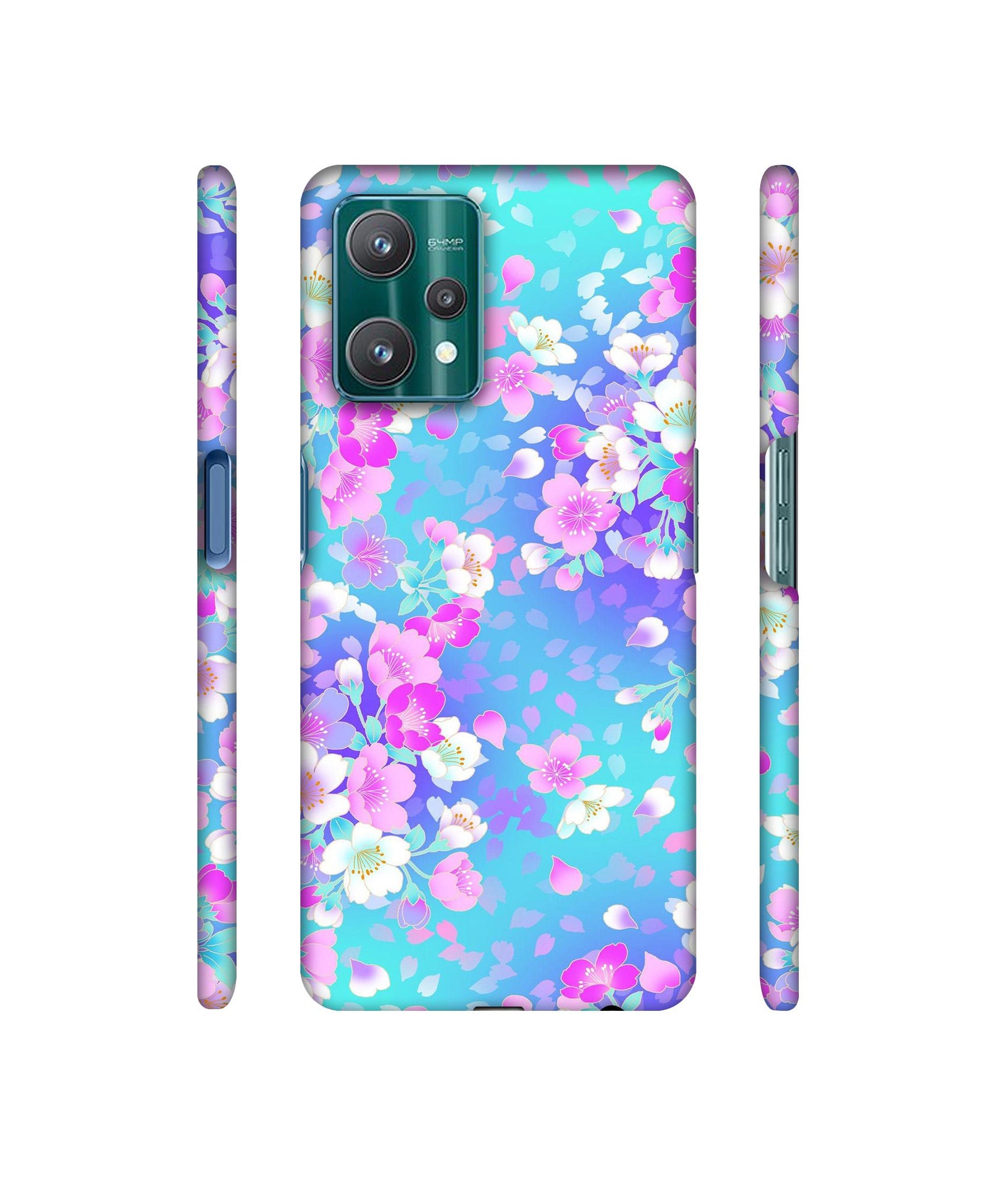 Floral Blue Pattern Designer Hard Back Cover for Realme 9 Pro 5G