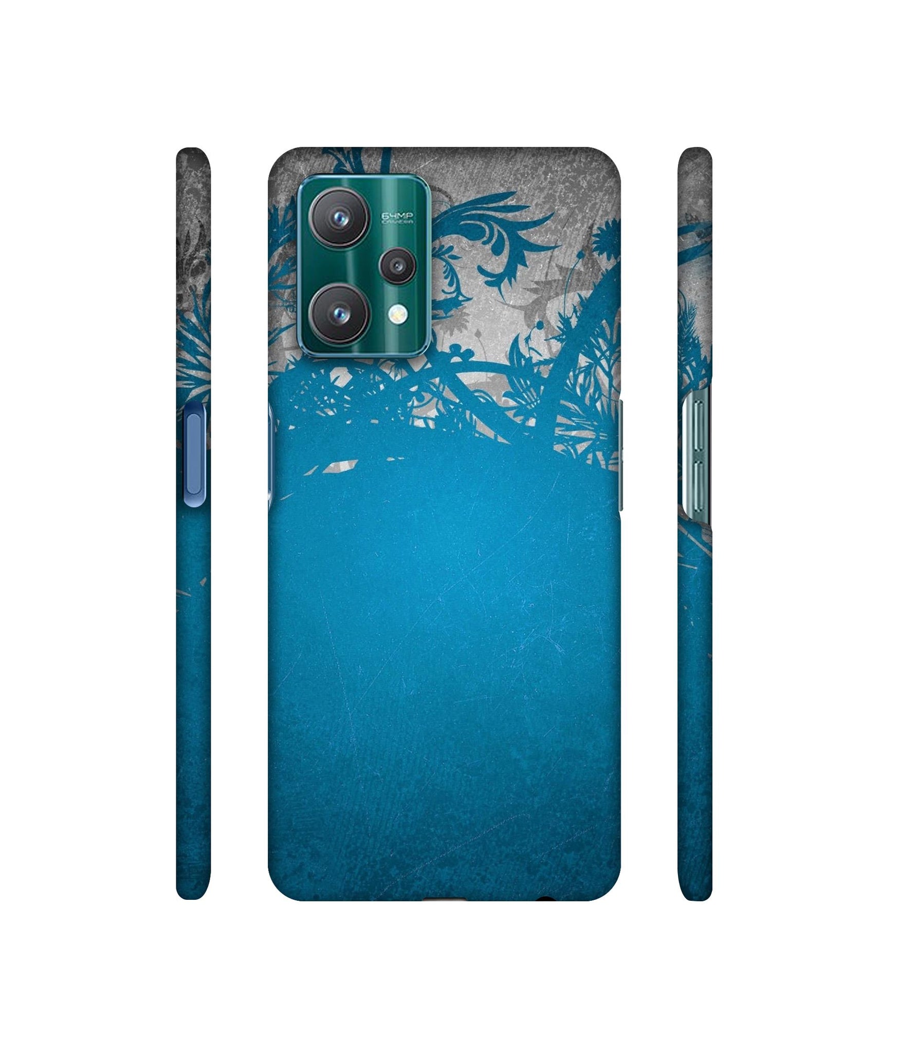 Blue Floral Pattern Designer Hard Back Cover for Realme 9 Pro 5G