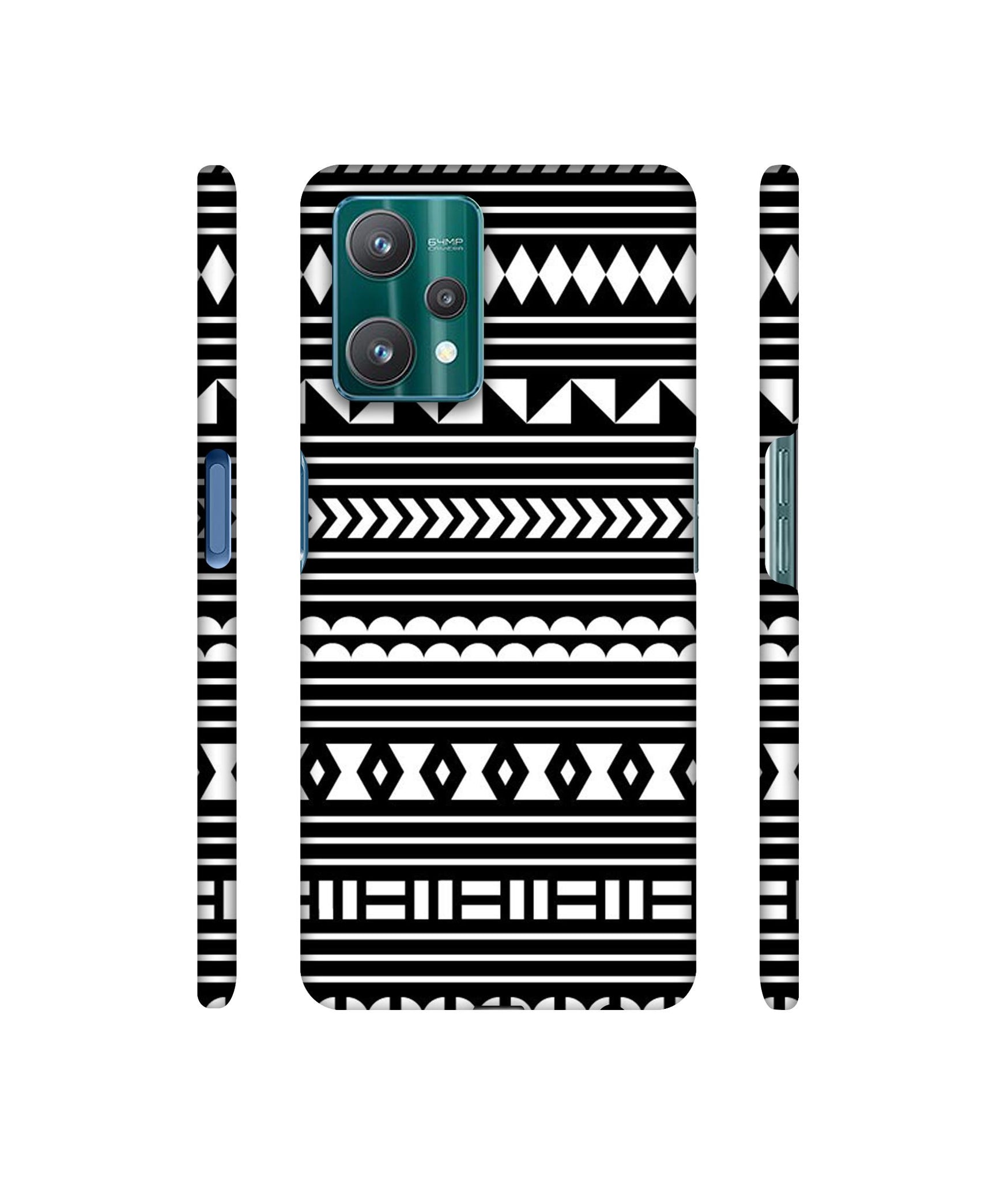 Black Pattern Designer Hard Back Cover for Realme 9 Pro 5G