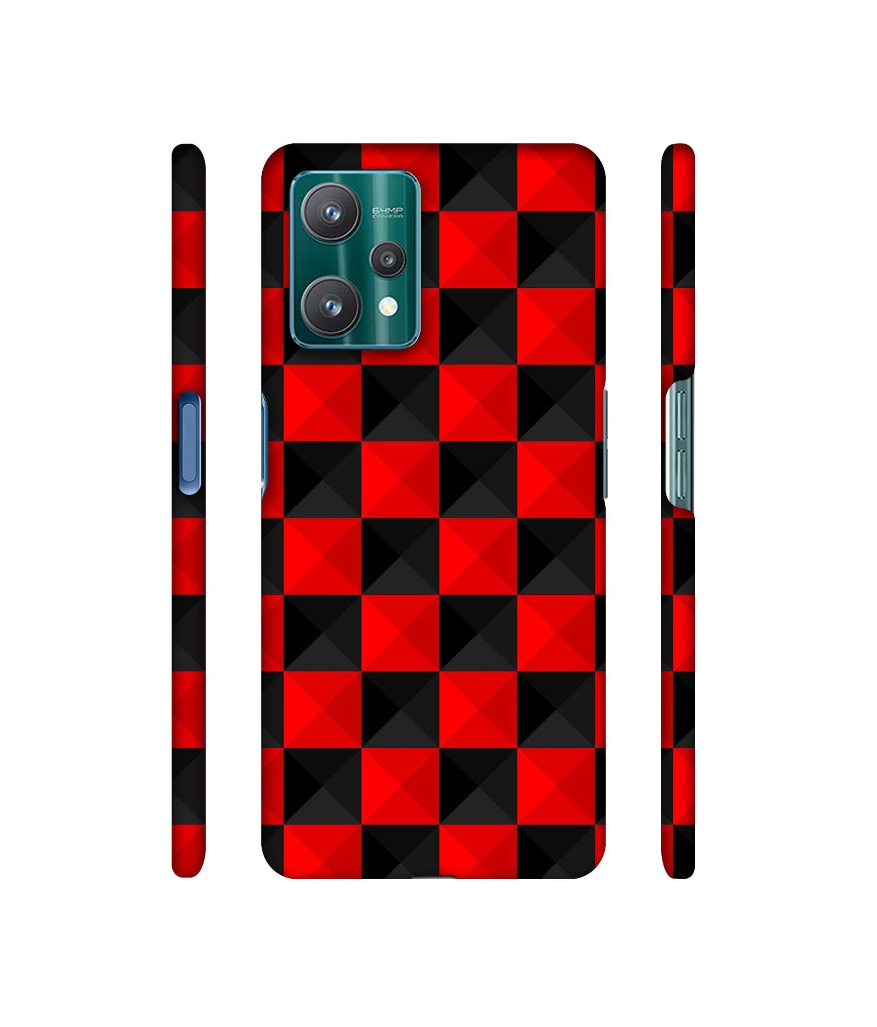 Red N Black Cubes Designer Hard Back Cover for Realme 9 Pro 5G