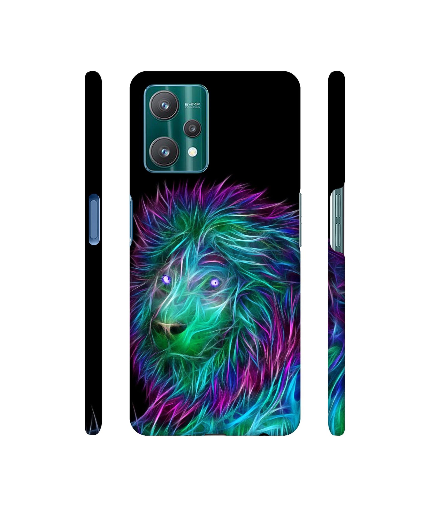 3D Lion Designer Hard Back Cover for Realme 9 Pro 5G