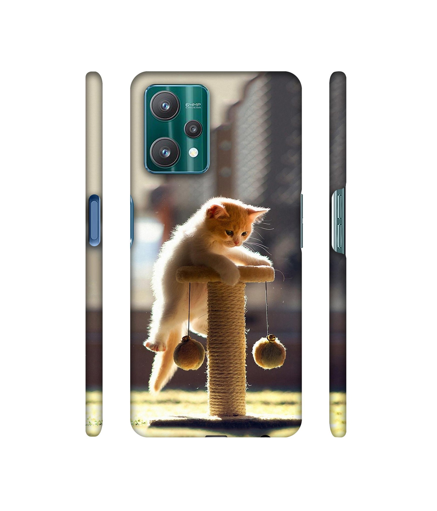 Cat Climbing Designer Hard Back Cover for Realme 9 Pro 5G