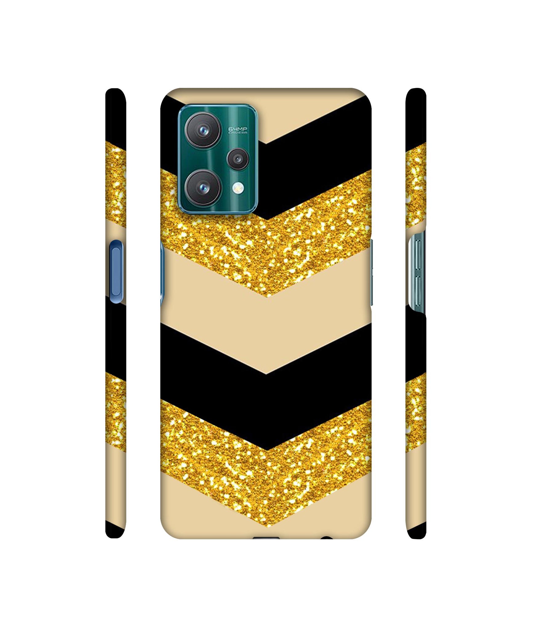 Black & Gold Designer Hard Back Cover for Realme 9 Pro 5G