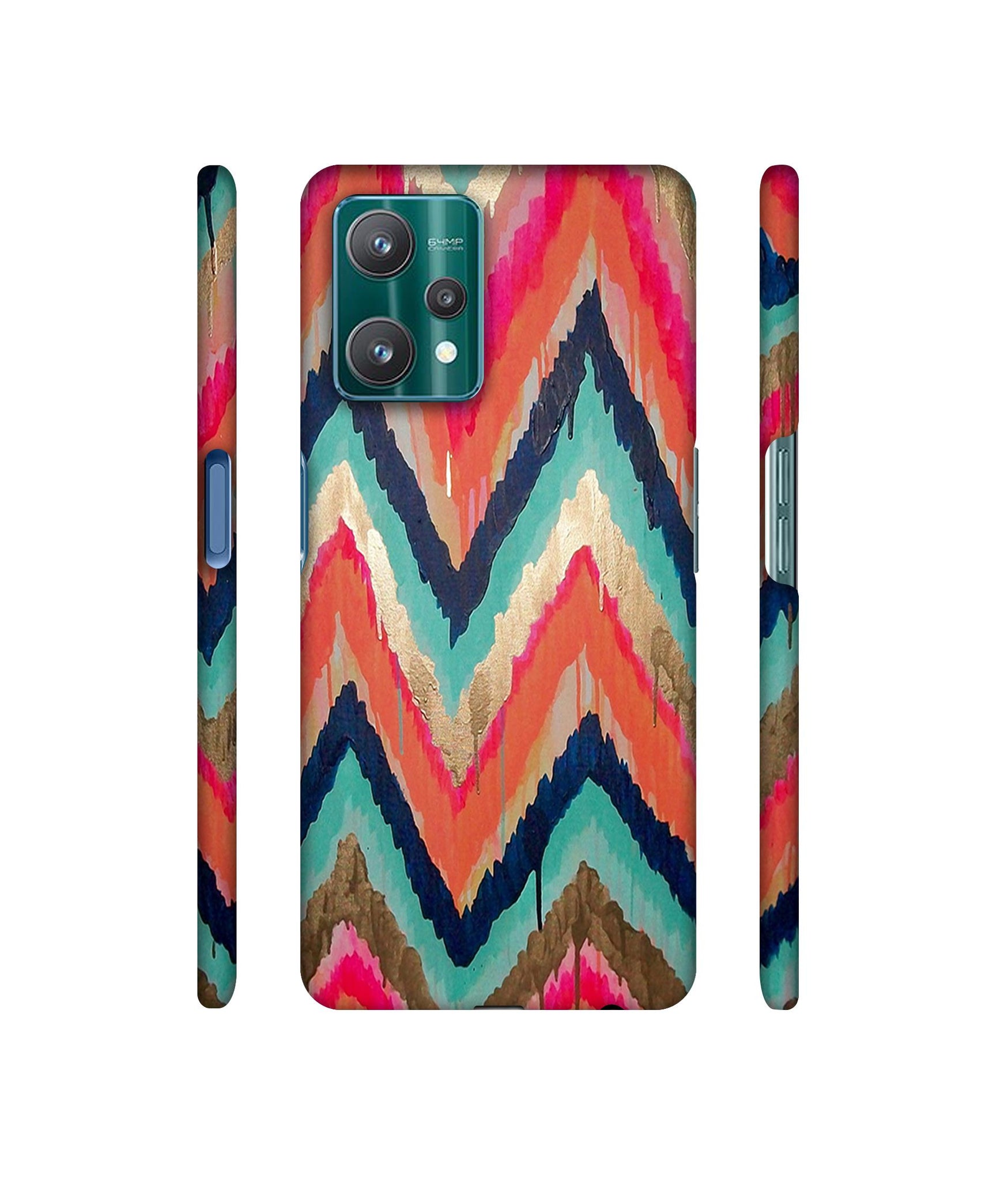 Colorful Zig-Zag Lines Art Designer Hard Back Cover for Realme 9 Pro 5G