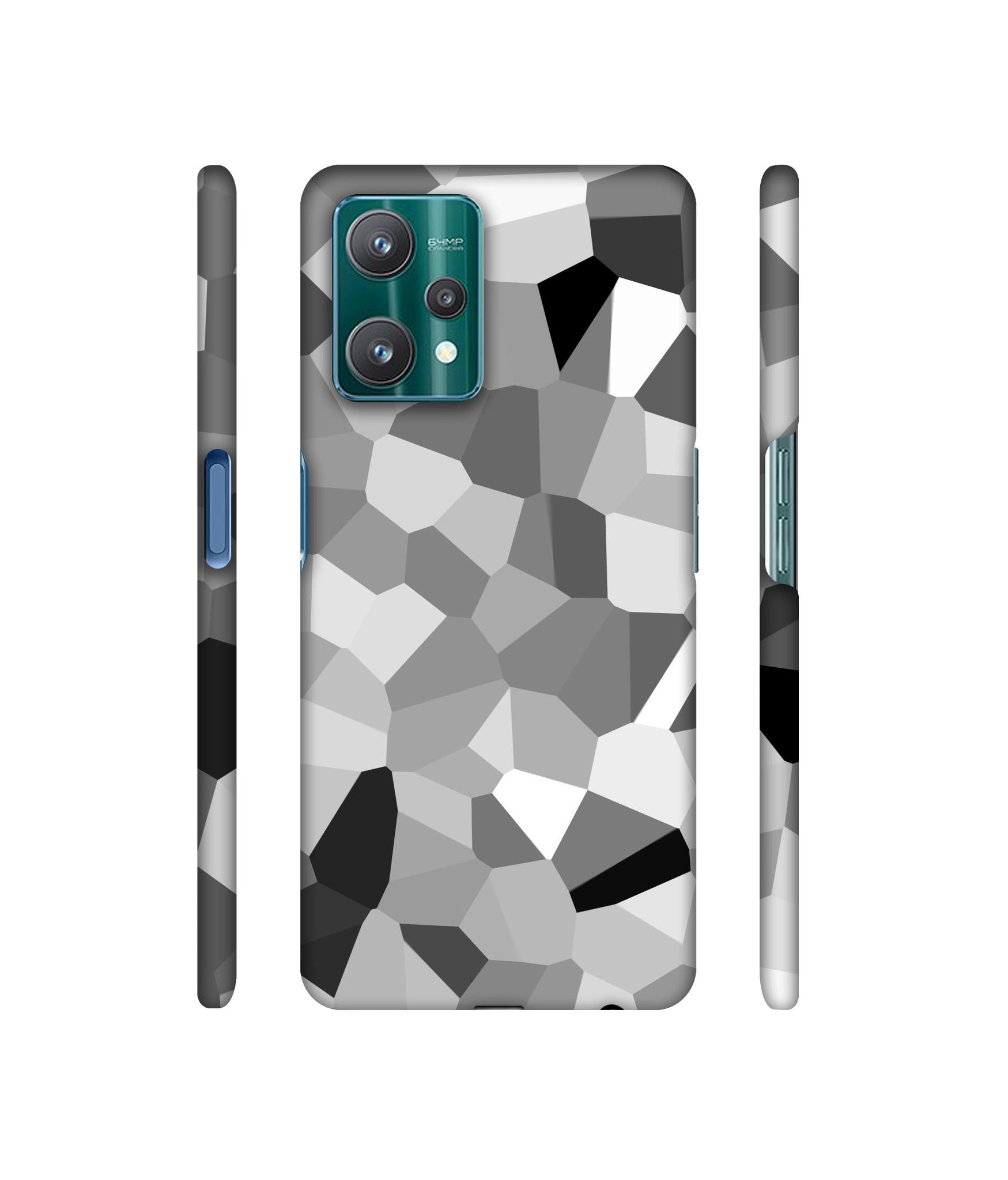 Black & White Mathematical Shape Designer Hard Back Cover for Realme 9 Pro 5G