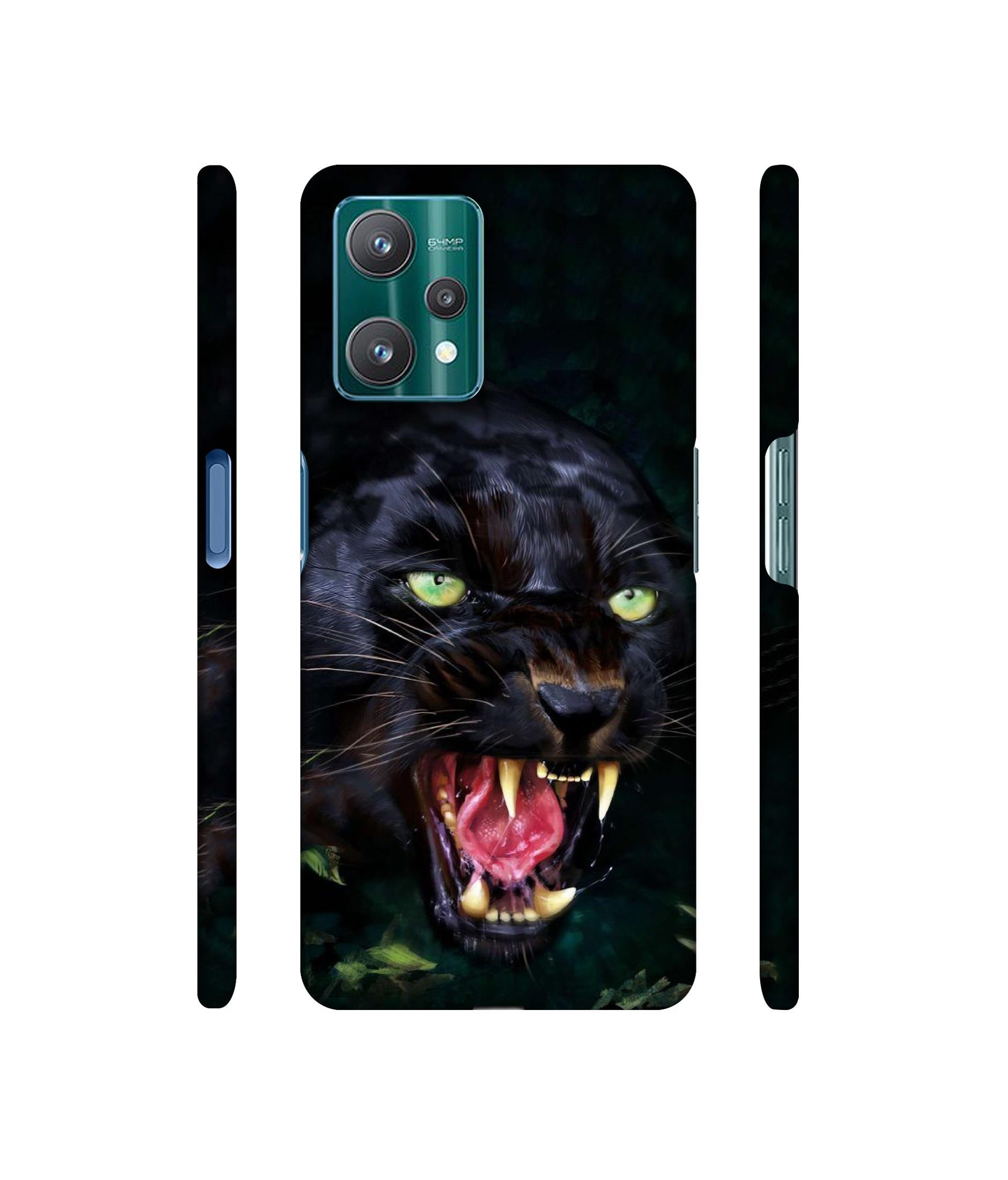 Angry Black Tiger Face Designer Hard Back Cover for Realme 9 Pro 5G