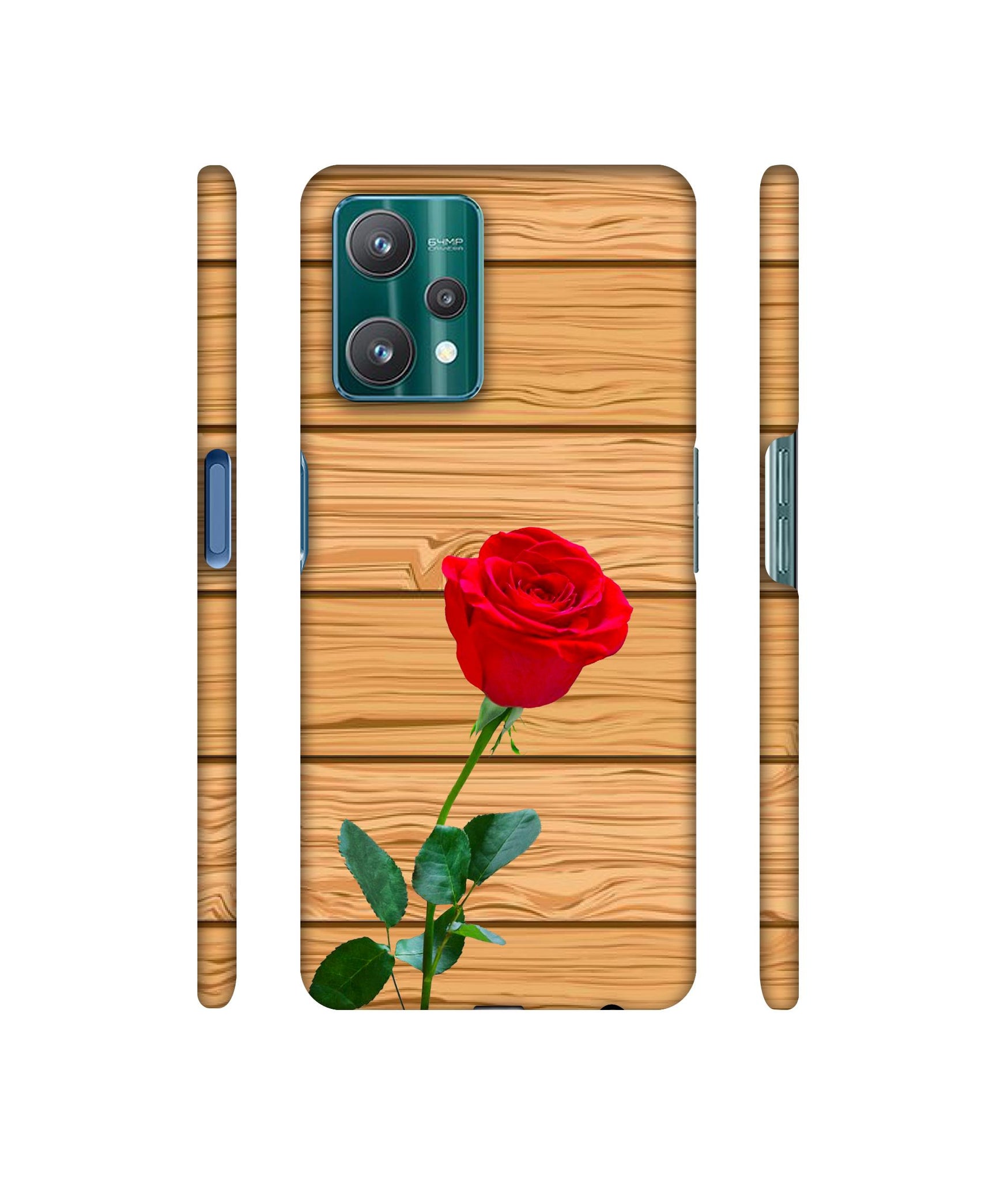 Rose With Wooden Texture Designer Hard Back Cover for Realme 9 Pro 5G