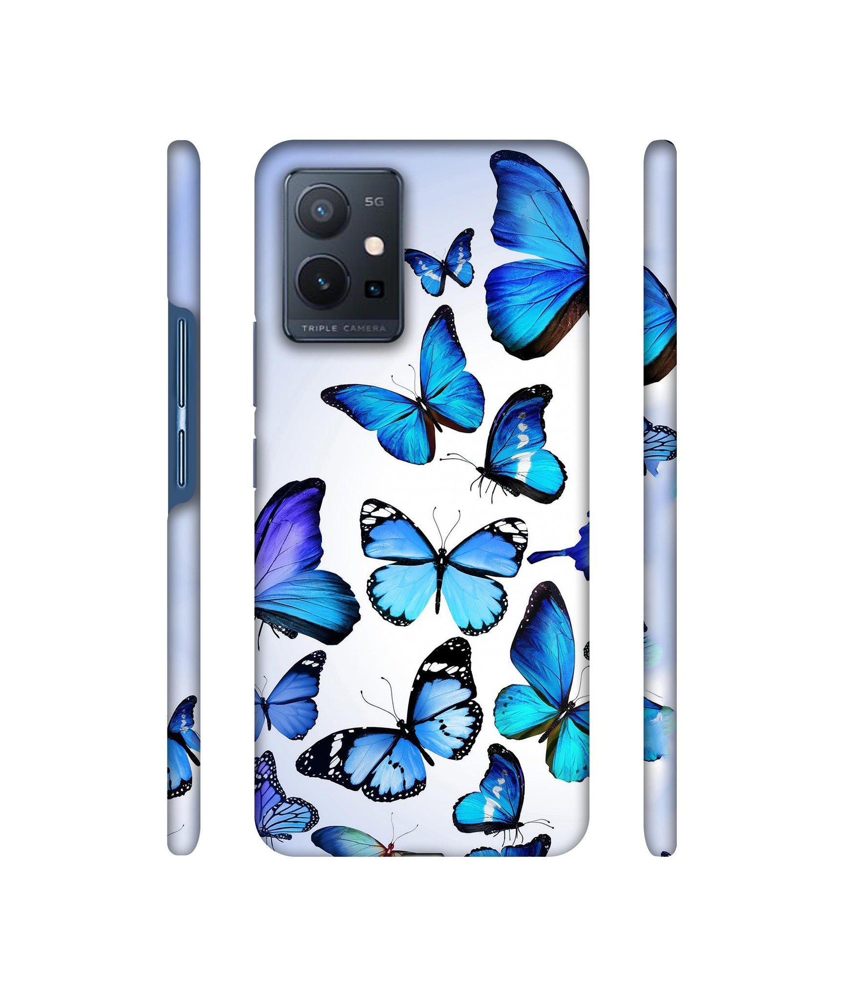 Colorful Flying Butterfly Designer Hard Back Cover for Vivo T1 5G / Vivo Y75 5G
