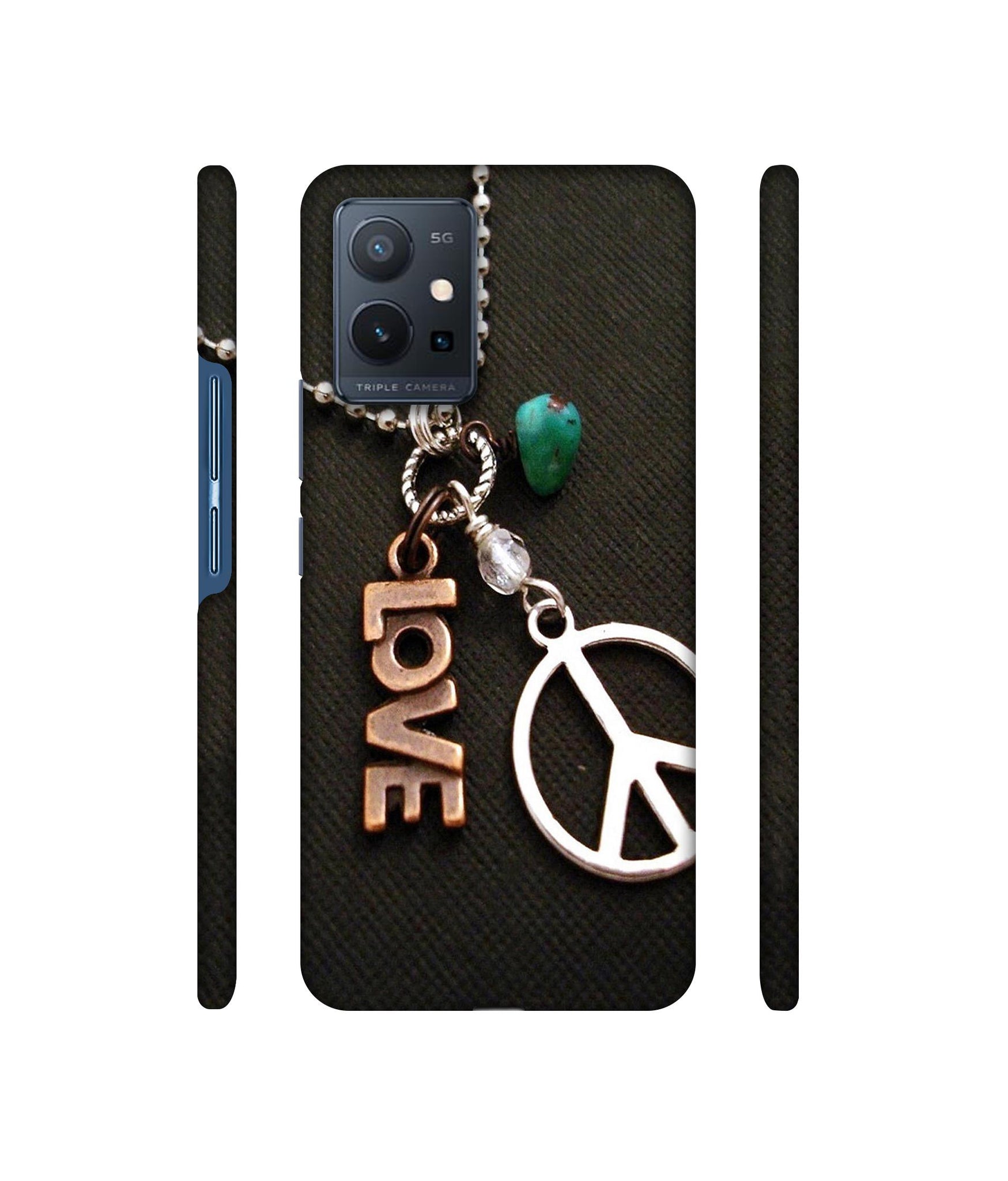 Love and Peace Designer Hard Back Cover for Vivo T1 5G / Vivo Y75 5G