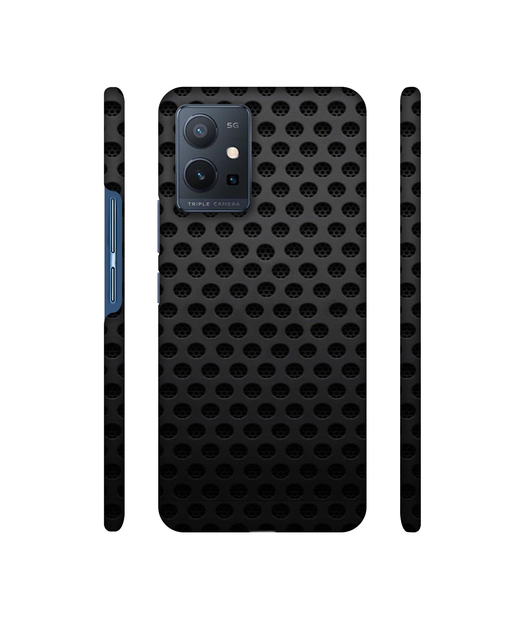 Black Circle Designer Hard Back Cover for Vivo T1 5G / Vivo Y75 5G