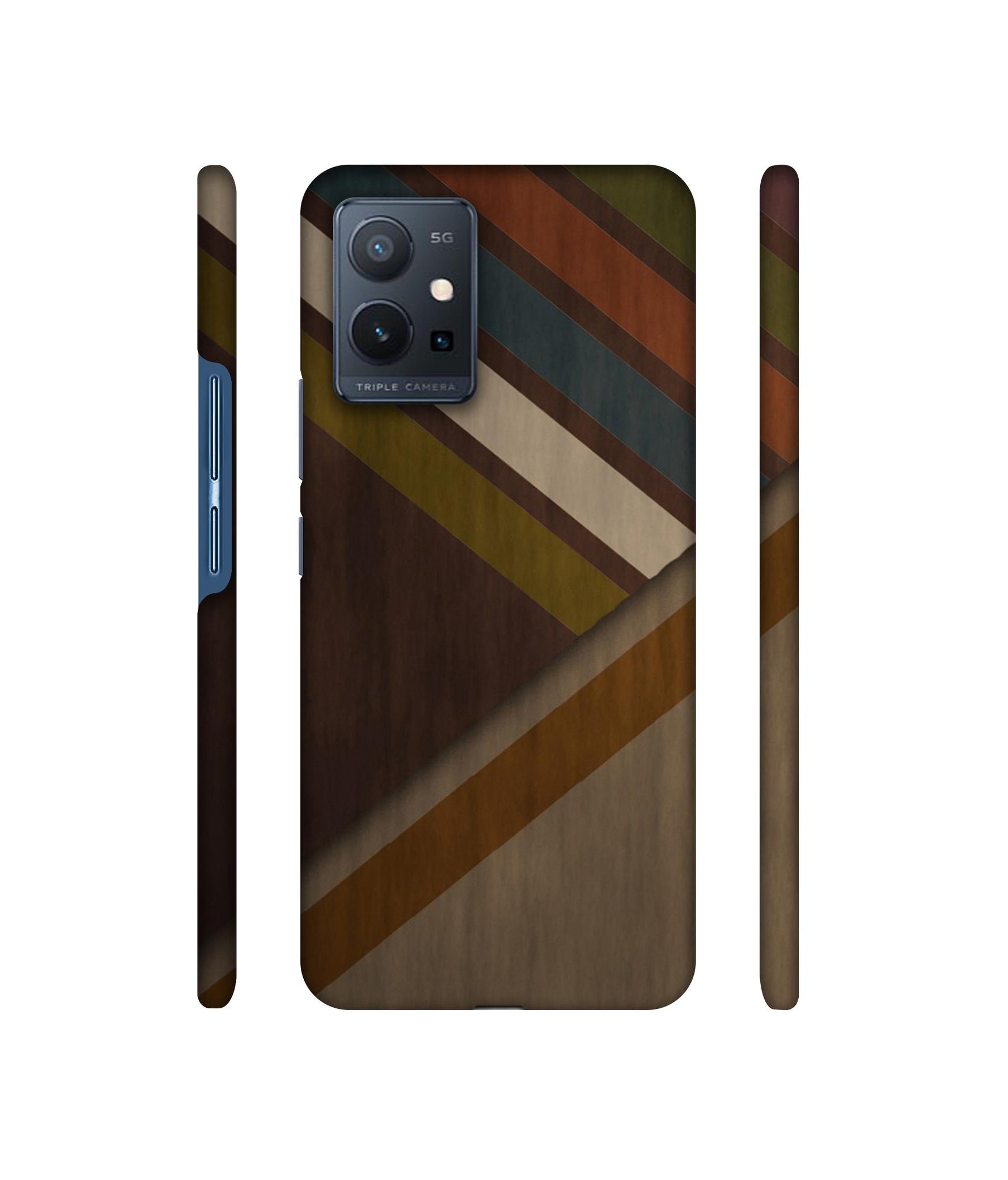Colorful Wooden Pattern Designer Hard Back Cover for Vivo T1 5G / Vivo Y75 5G