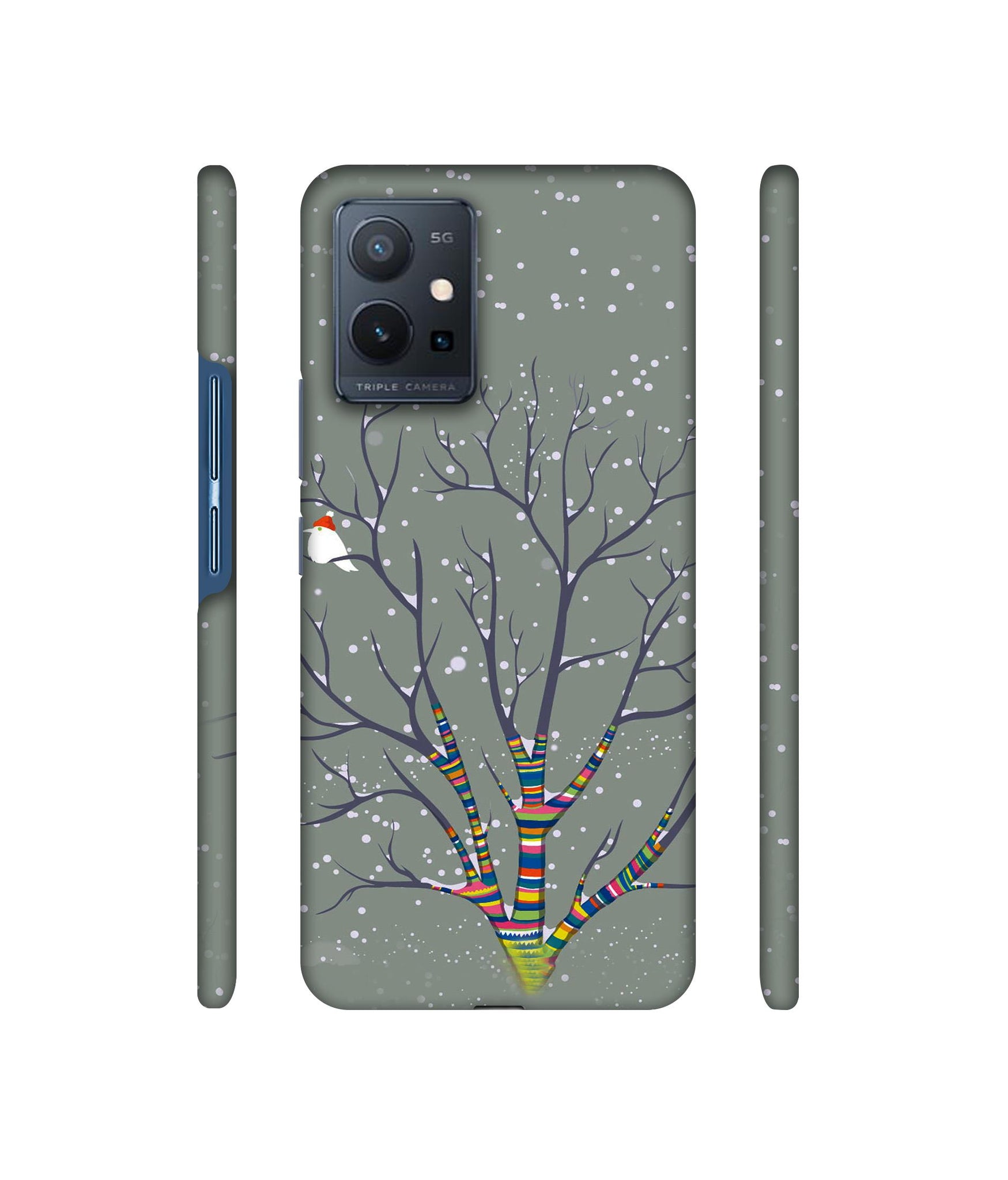 Winter Pattern Print Designer Hard Back Cover for Vivo T1 5G / Vivo Y75 5G