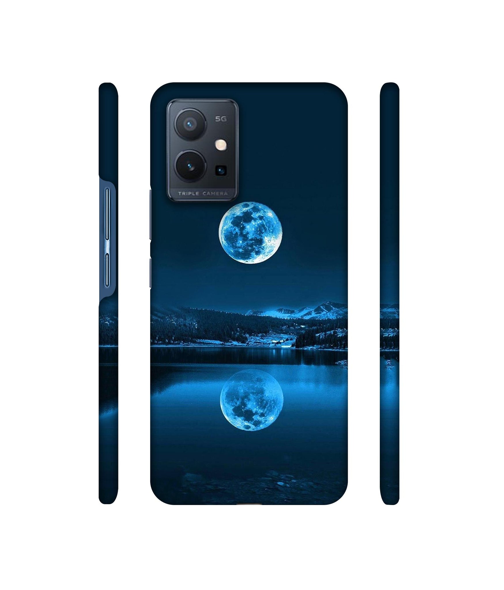 Moon Pattern Print Designer Hard Back Cover for Vivo T1 5G / Vivo Y75 5G