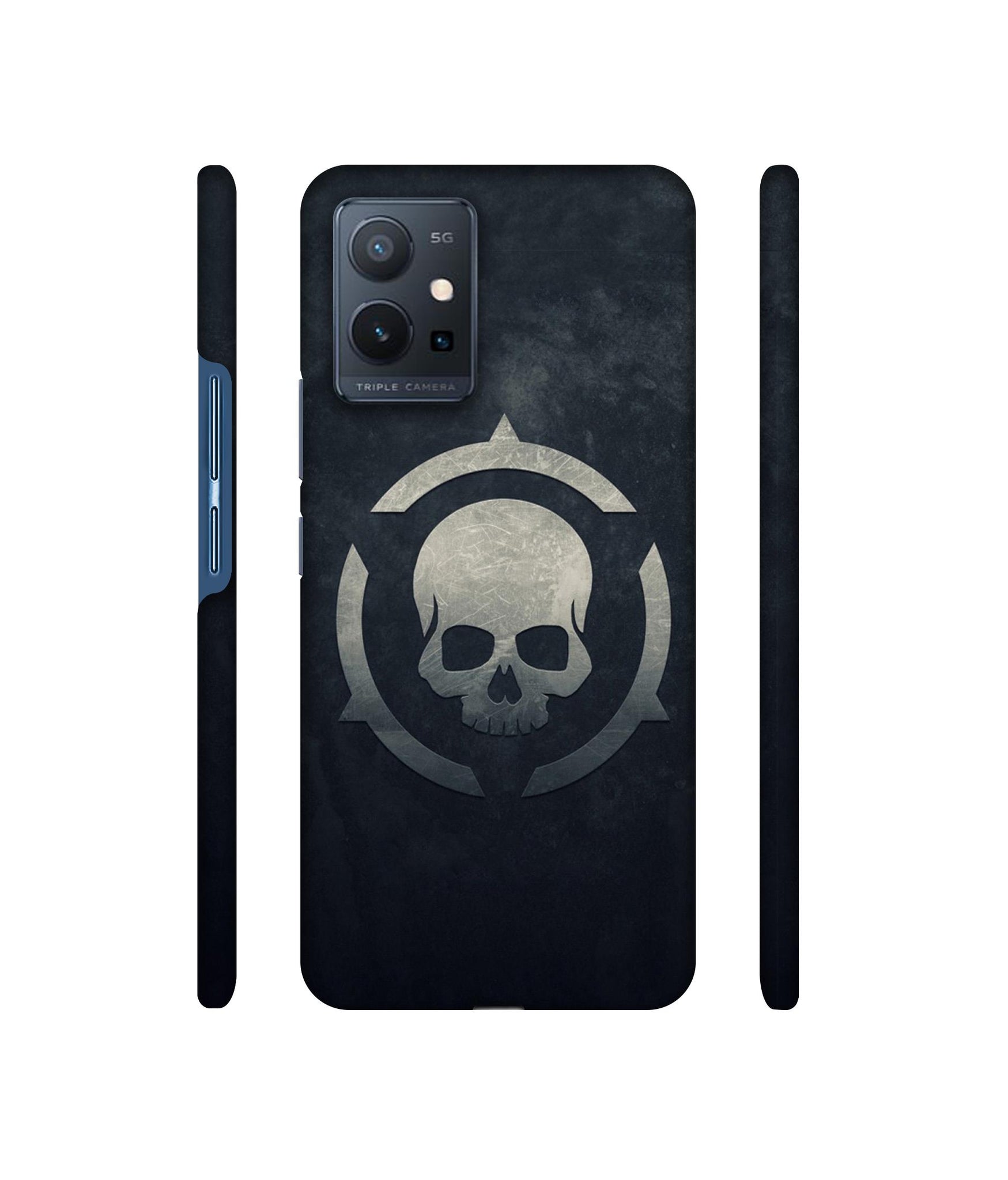 Skull Pattern Print Designer Hard Back Cover for Vivo T1 5G / Vivo Y75 5G