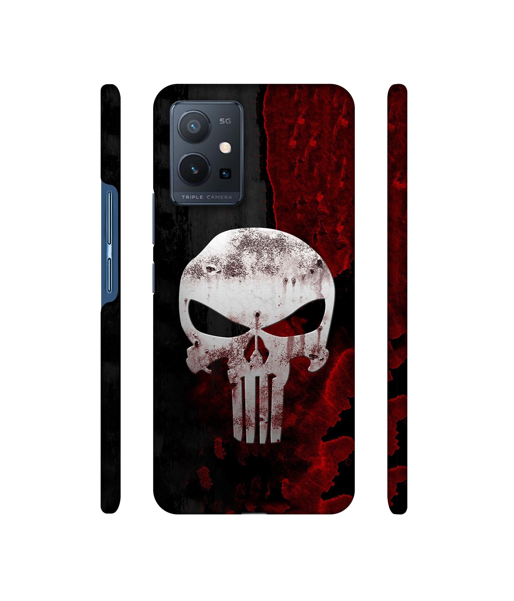 Punisher Skull Designer Hard Back Cover for Vivo T1 5G / Vivo Y75 5G