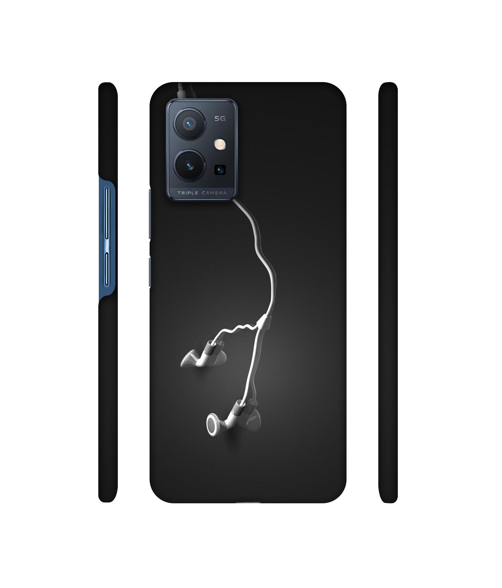 Headphone Designer Hard Back Cover for Vivo T1 5G / Vivo Y75 5G