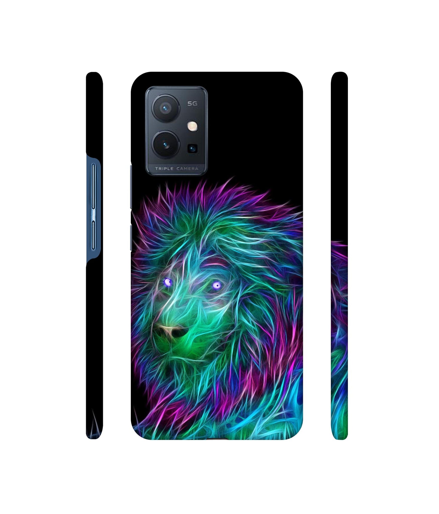 3D Lion Designer Hard Back Cover for Vivo T1 5G / Vivo Y75 5G