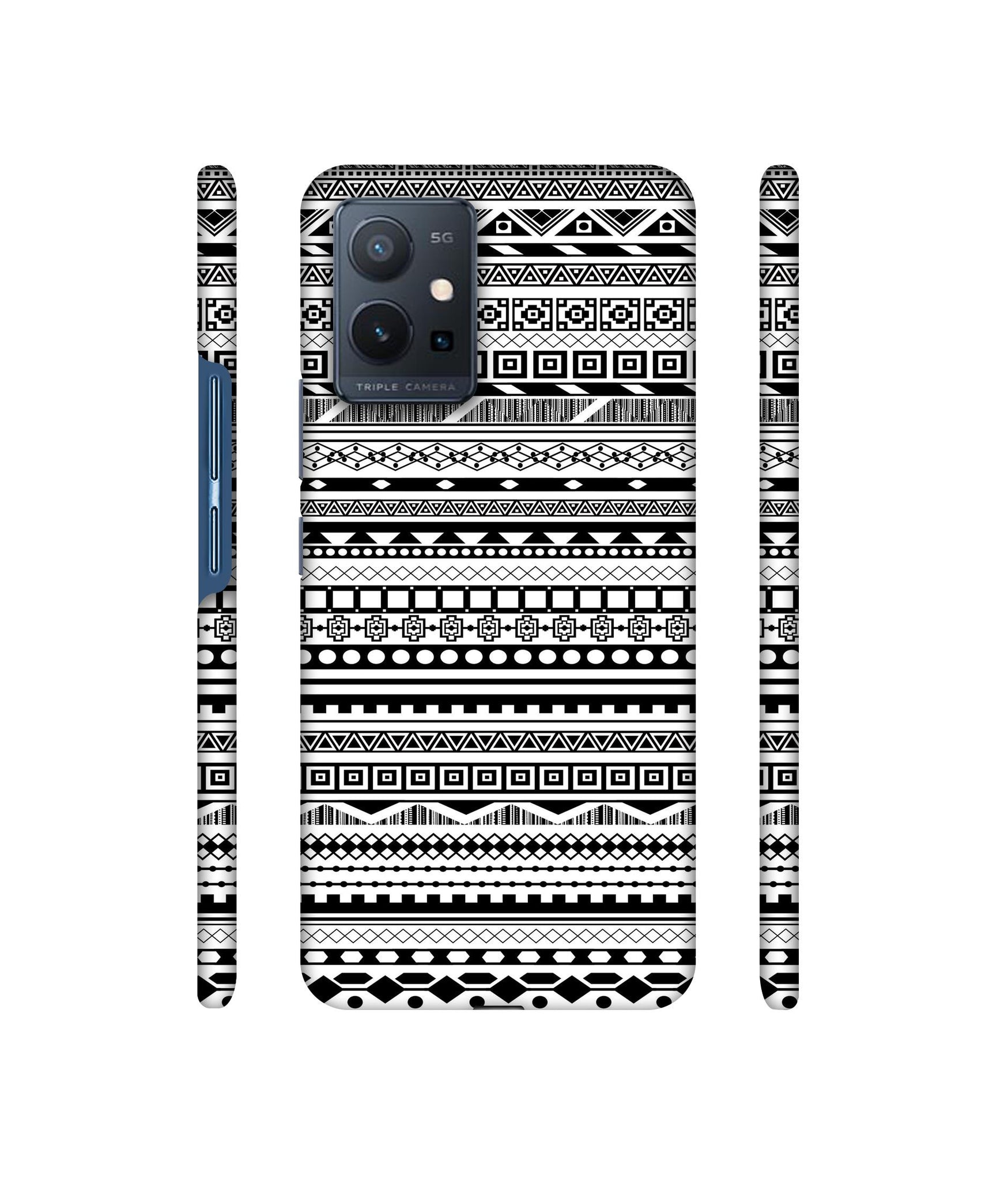 Black & White Patterns Designer Hard Back Cover for Vivo T1 5G / Vivo Y75 5G
