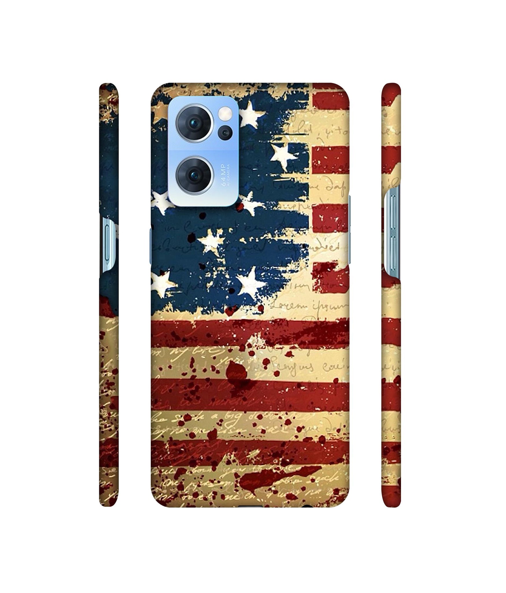 Colorful USA Flag Designer Hard Back Cover for Oppo Reno7 5G