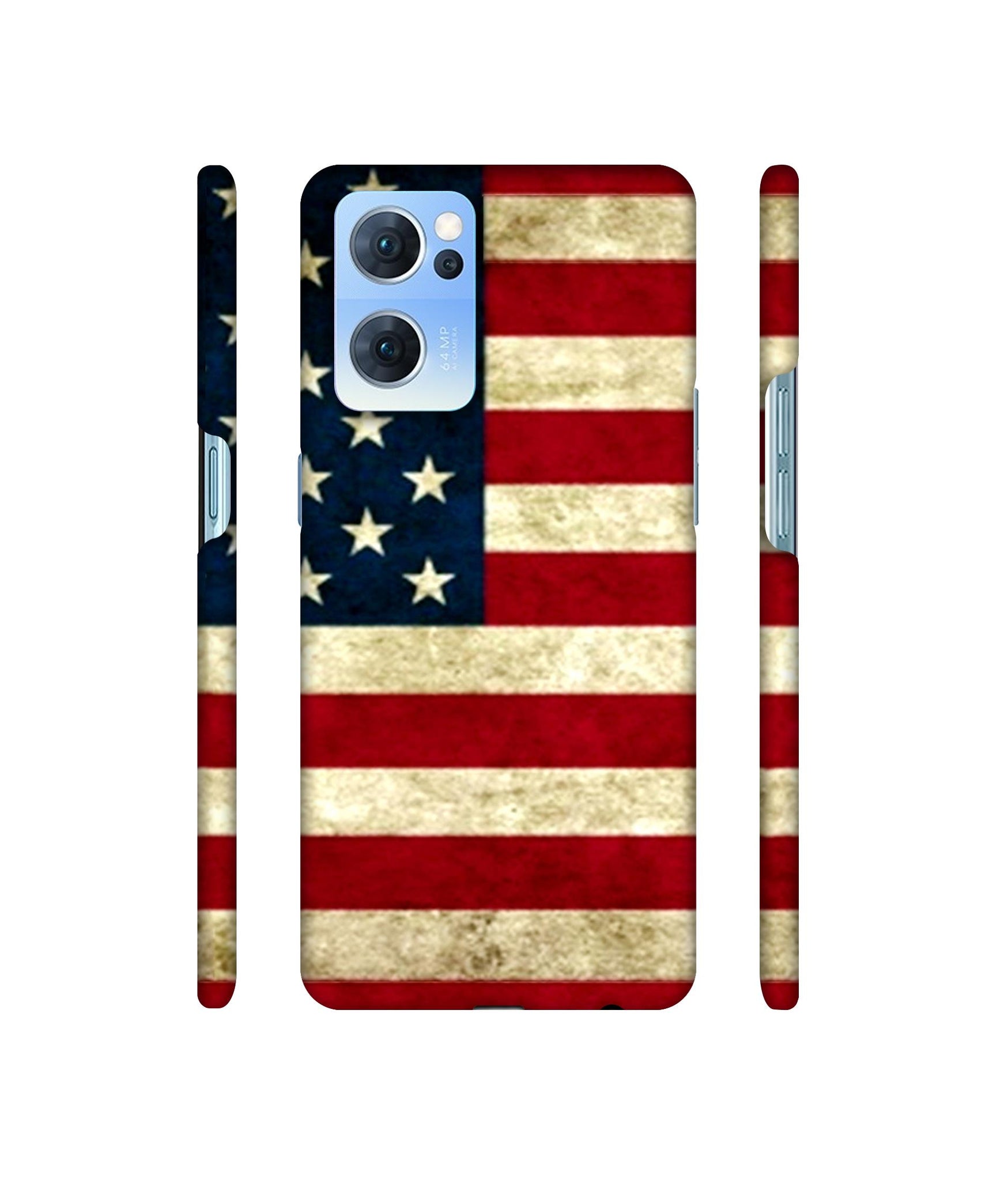 Multicoloured USA Flag Designer Hard Back Cover for Oppo Reno7 5G