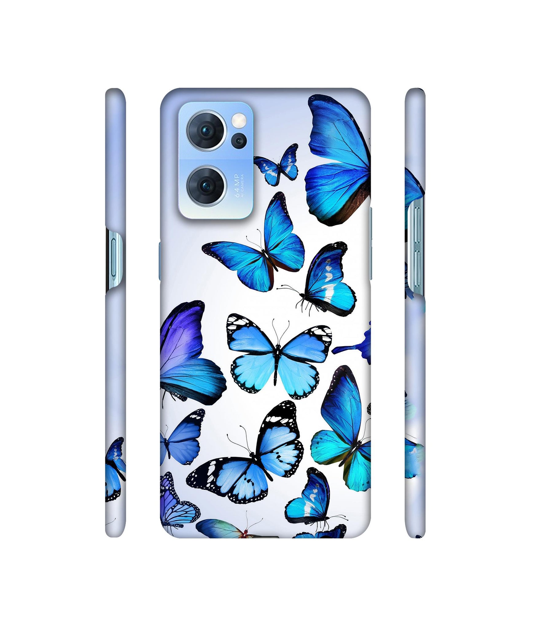 Colorful Flying Butterfly Designer Hard Back Cover for Oppo Reno7 5G