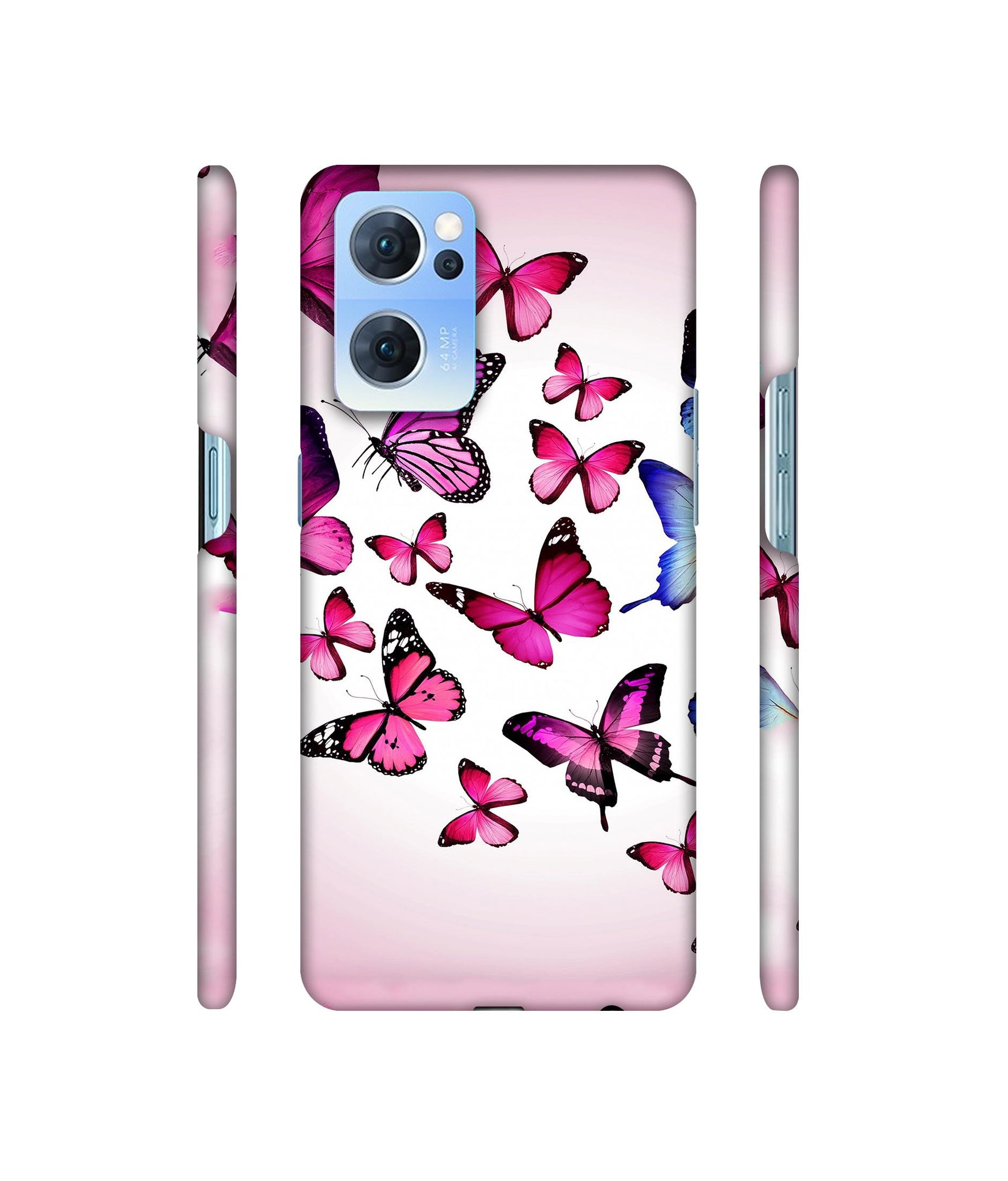 Flying Colorful Butterfly Designer Hard Back Cover for Oppo Reno7 5G