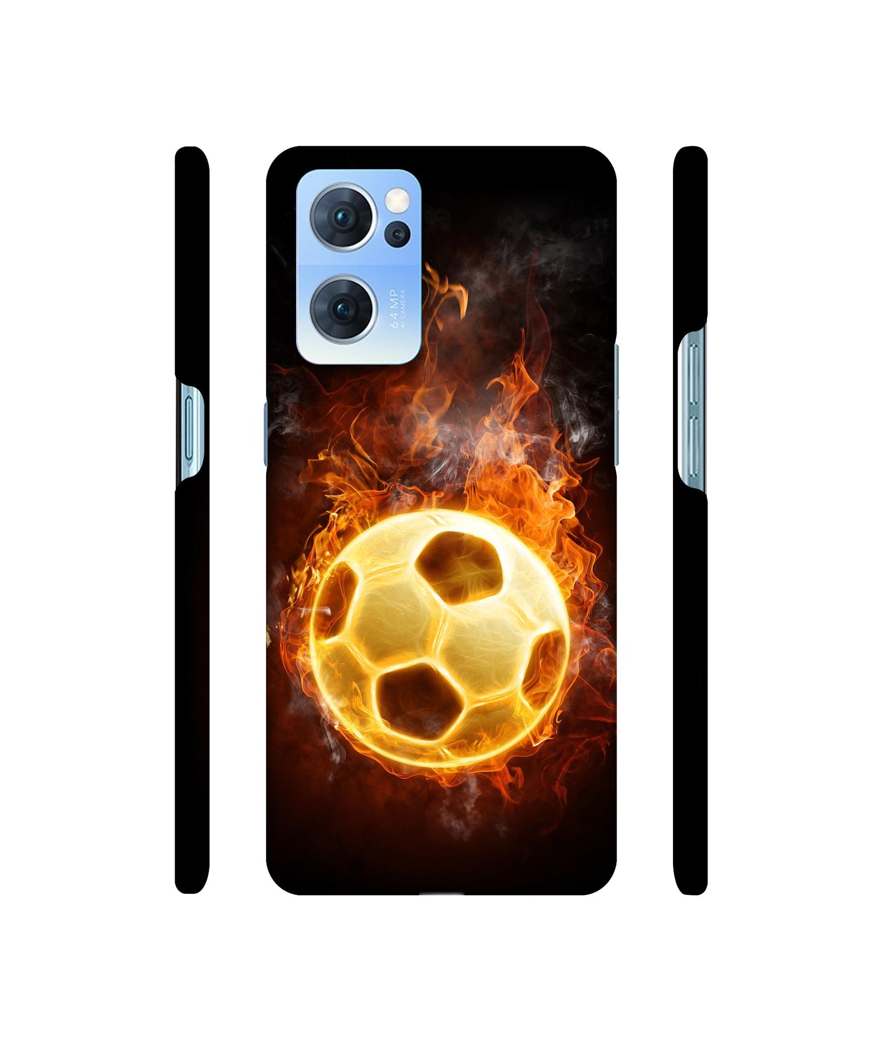 Football & Fire Designer Hard Back Cover for Oppo Reno7 5G