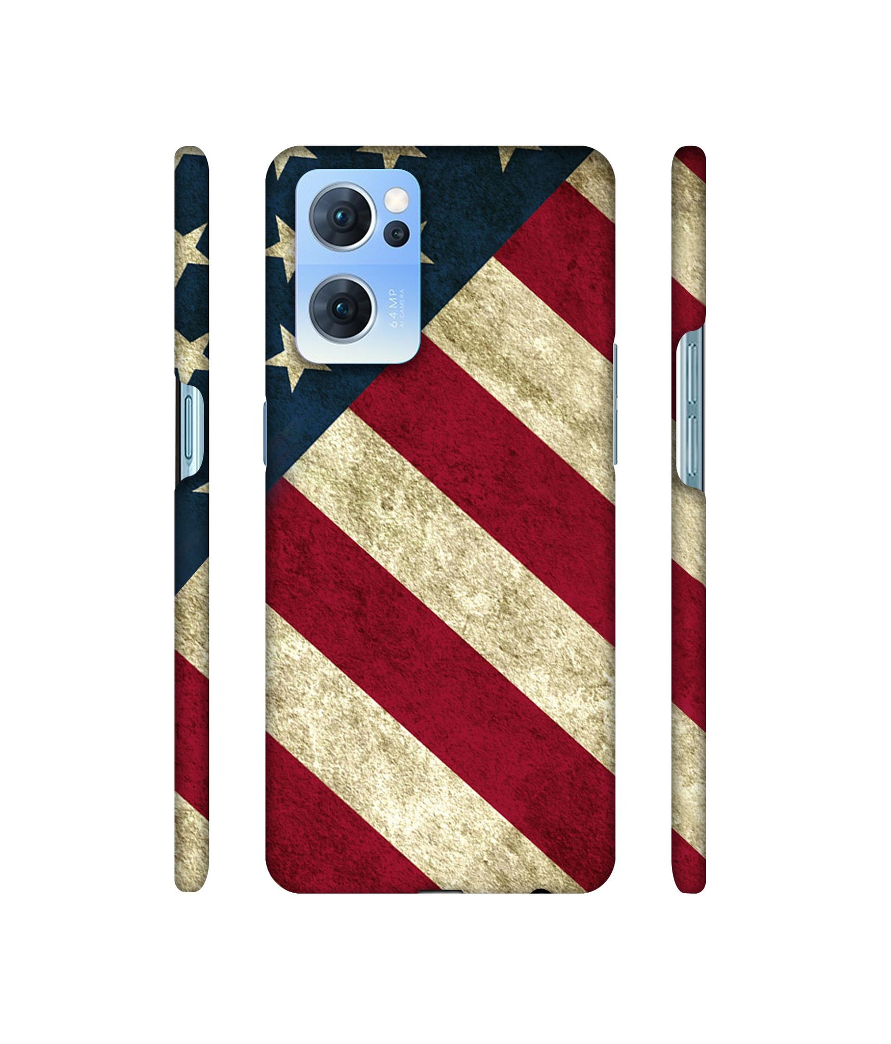 USA Flag Designer Hard Back Cover for Oppo Reno7 5G