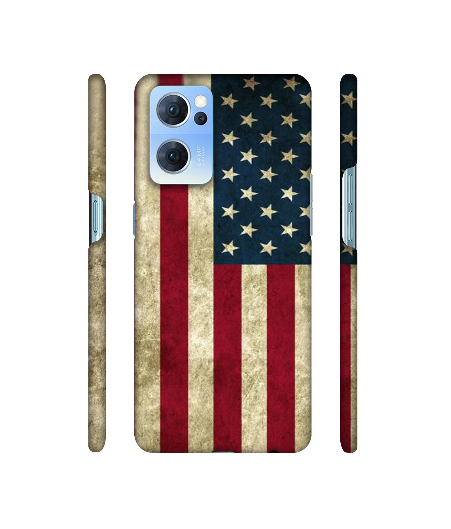 Vingate USA Flag Designer Hard Back Cover for Oppo Reno7 5G
