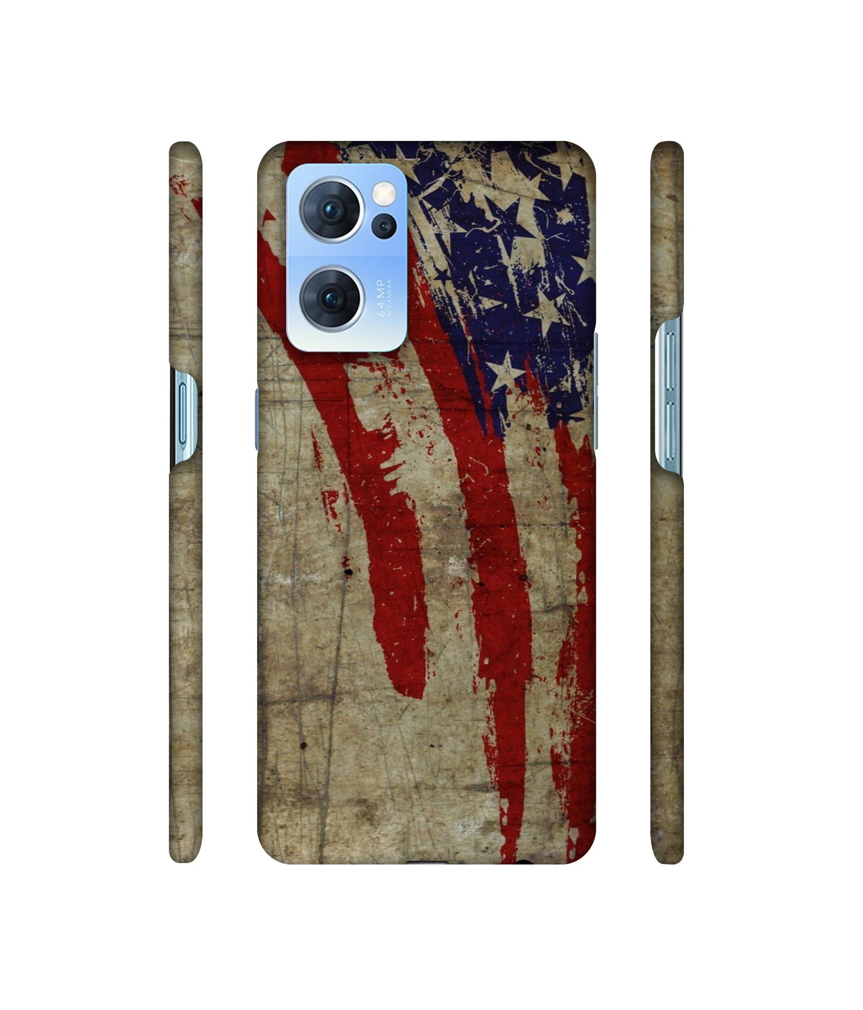 Vintage American Flag Designer Hard Back Cover for Oppo Reno7 5G