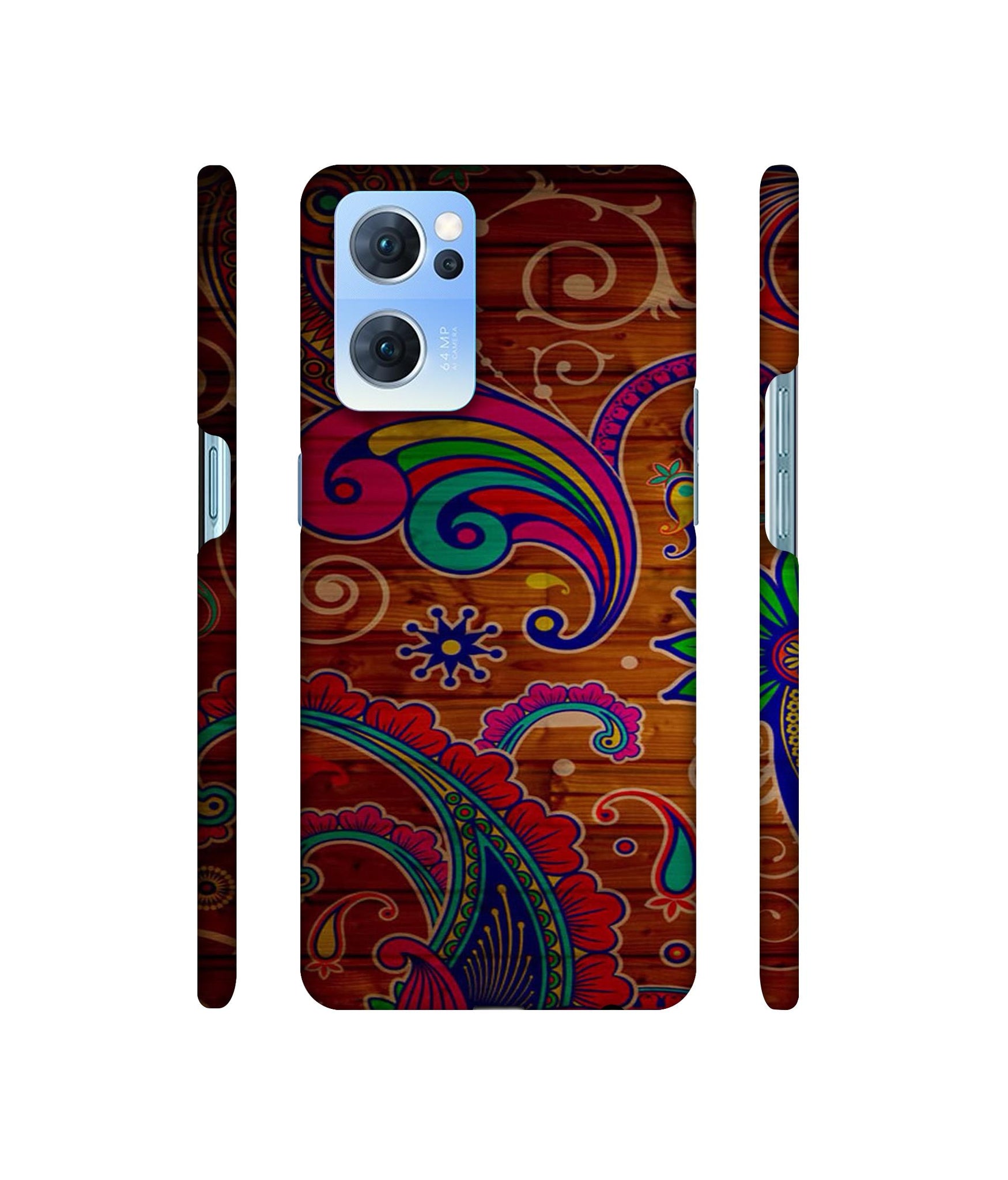 Wooden Pattern Print Designer Hard Back Cover for Oppo Reno7 5G