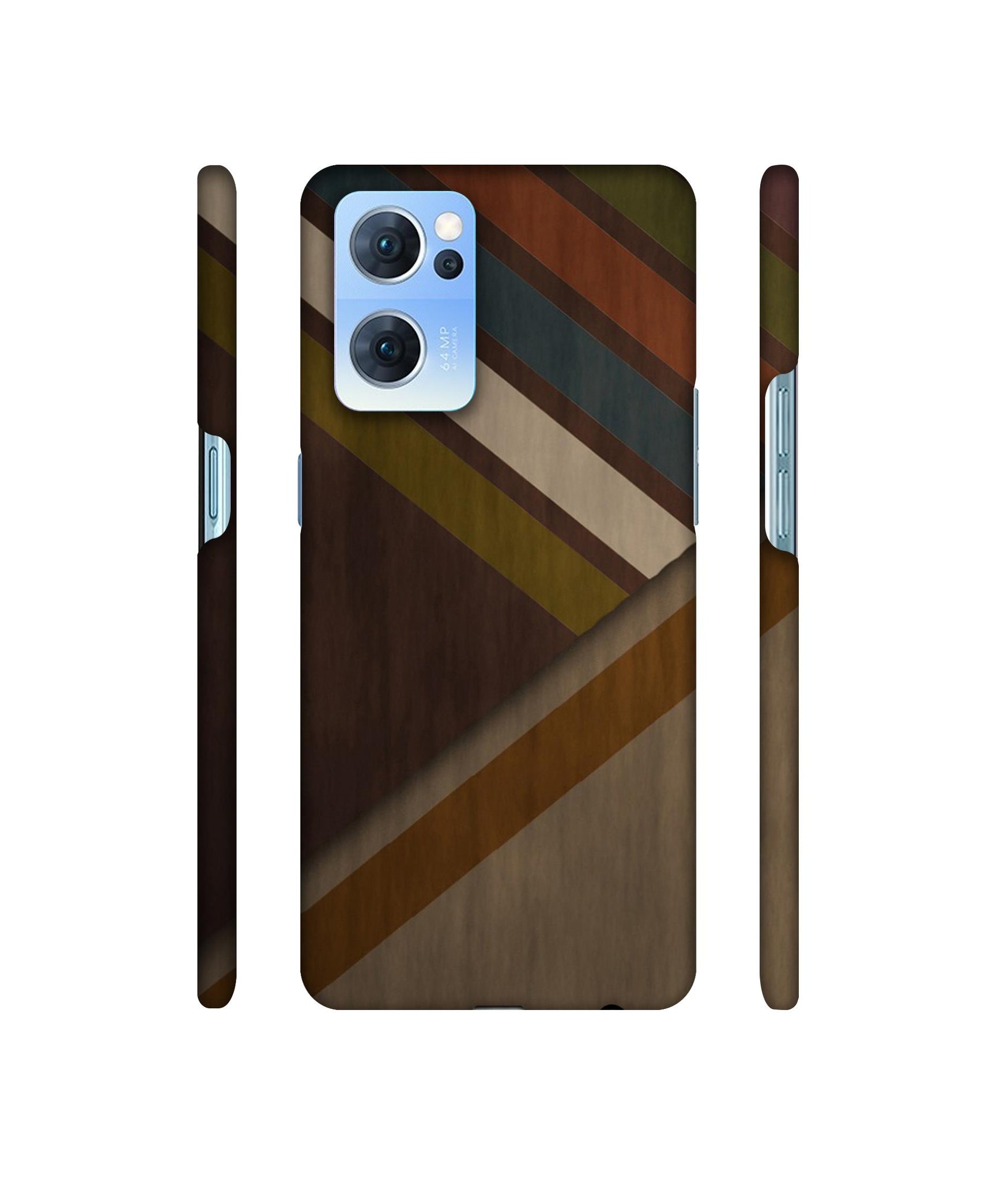 Colorful Wooden Pattern Designer Hard Back Cover for Oppo Reno7 5G