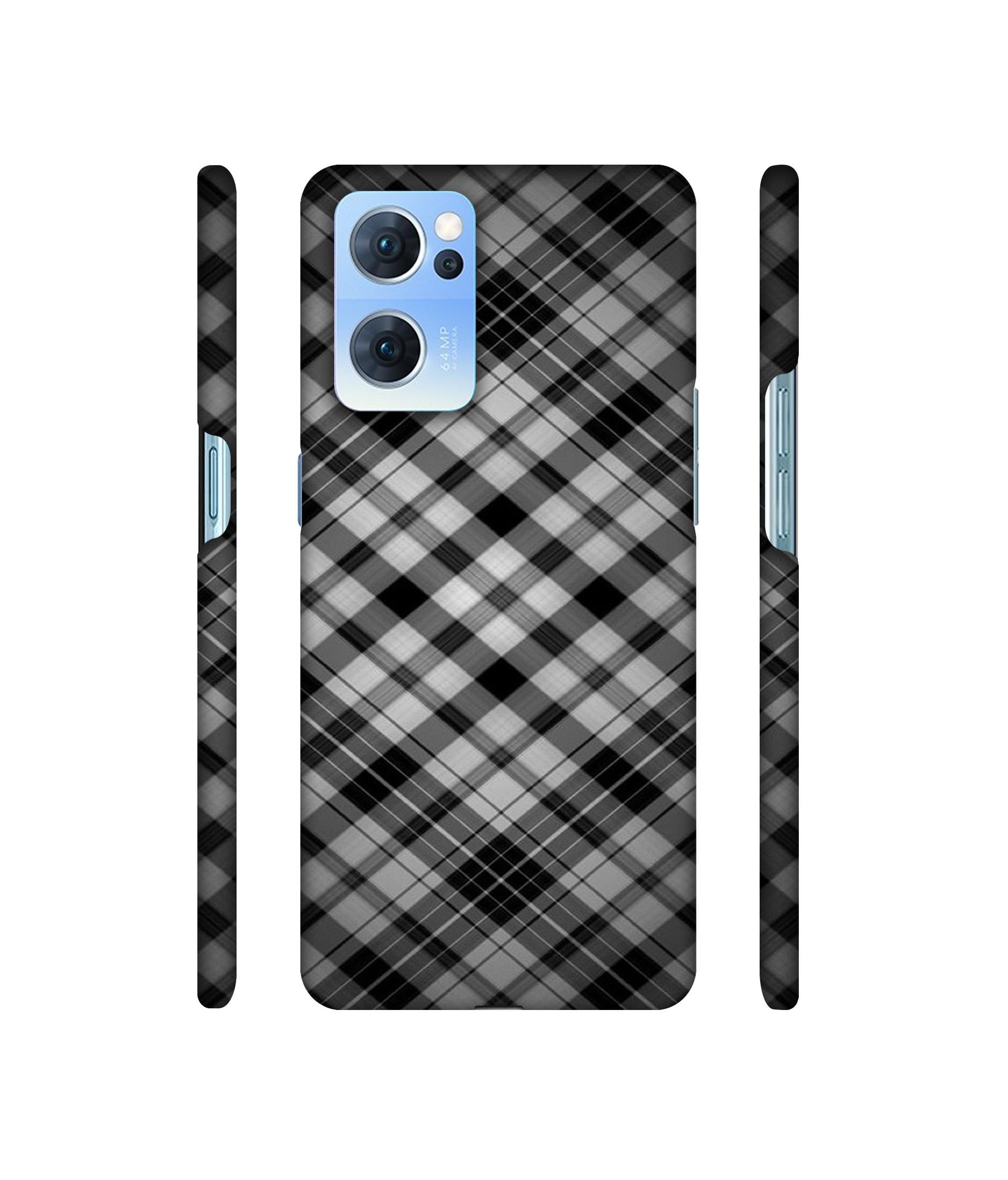 Black Stripes Pattern Designer Hard Back Cover for Oppo Reno7 5G