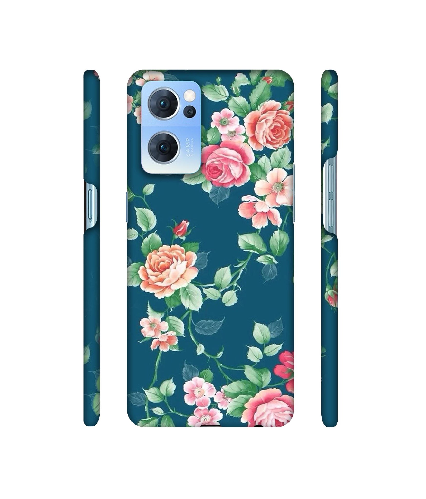 Vintage Floral Designer Hard Back Cover for Oppo Reno7 5G