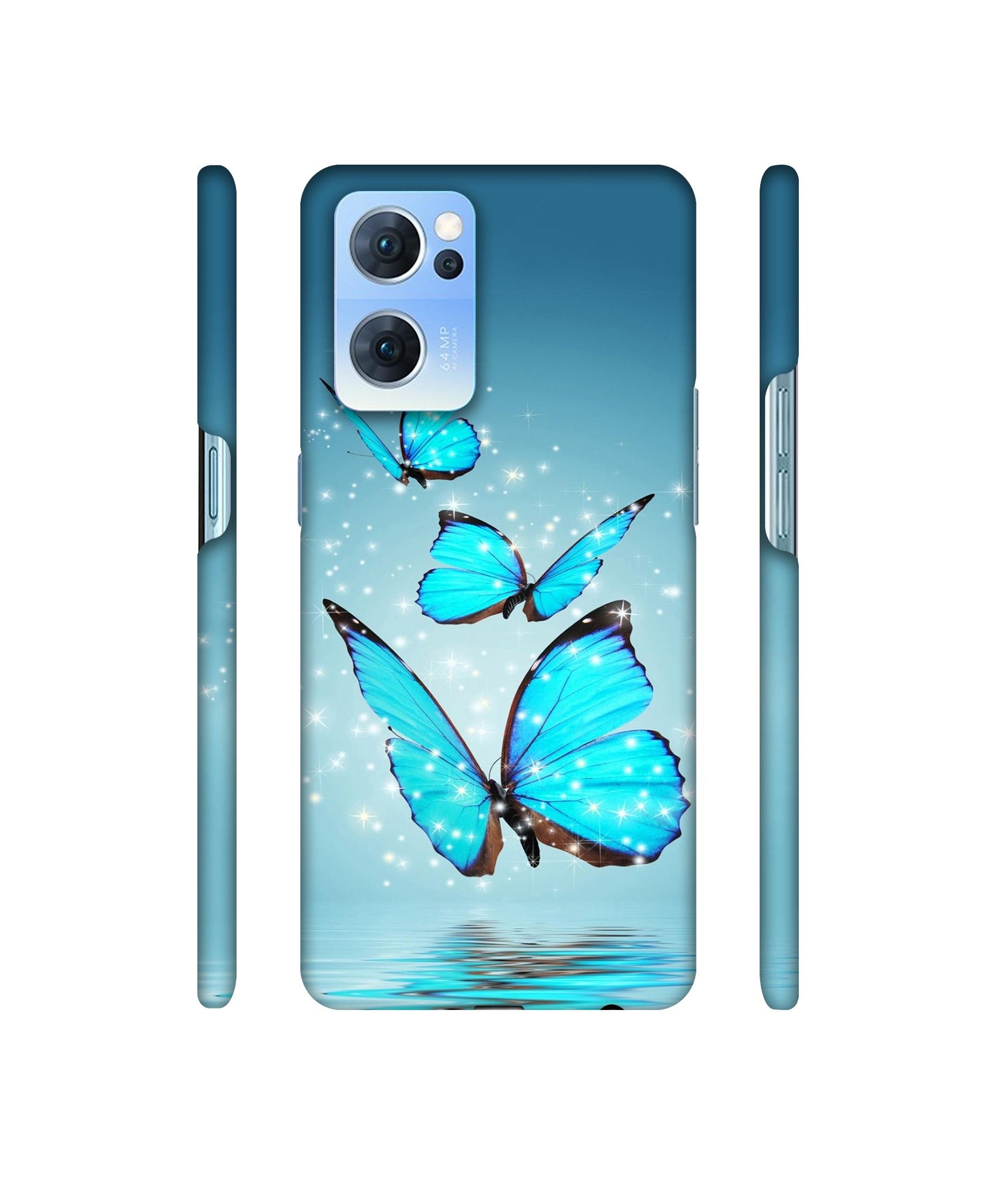 Flying Butterflies Designer Hard Back Cover for Oppo Reno7 5G
