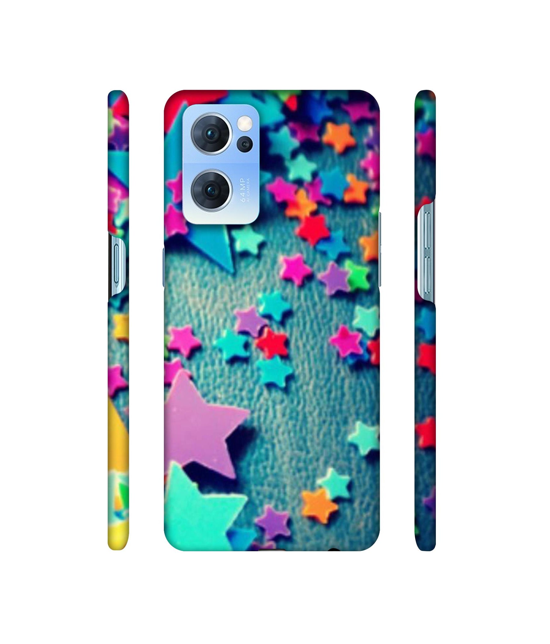 Colorful Stars Designer Hard Back Cover for Oppo Reno7 5G